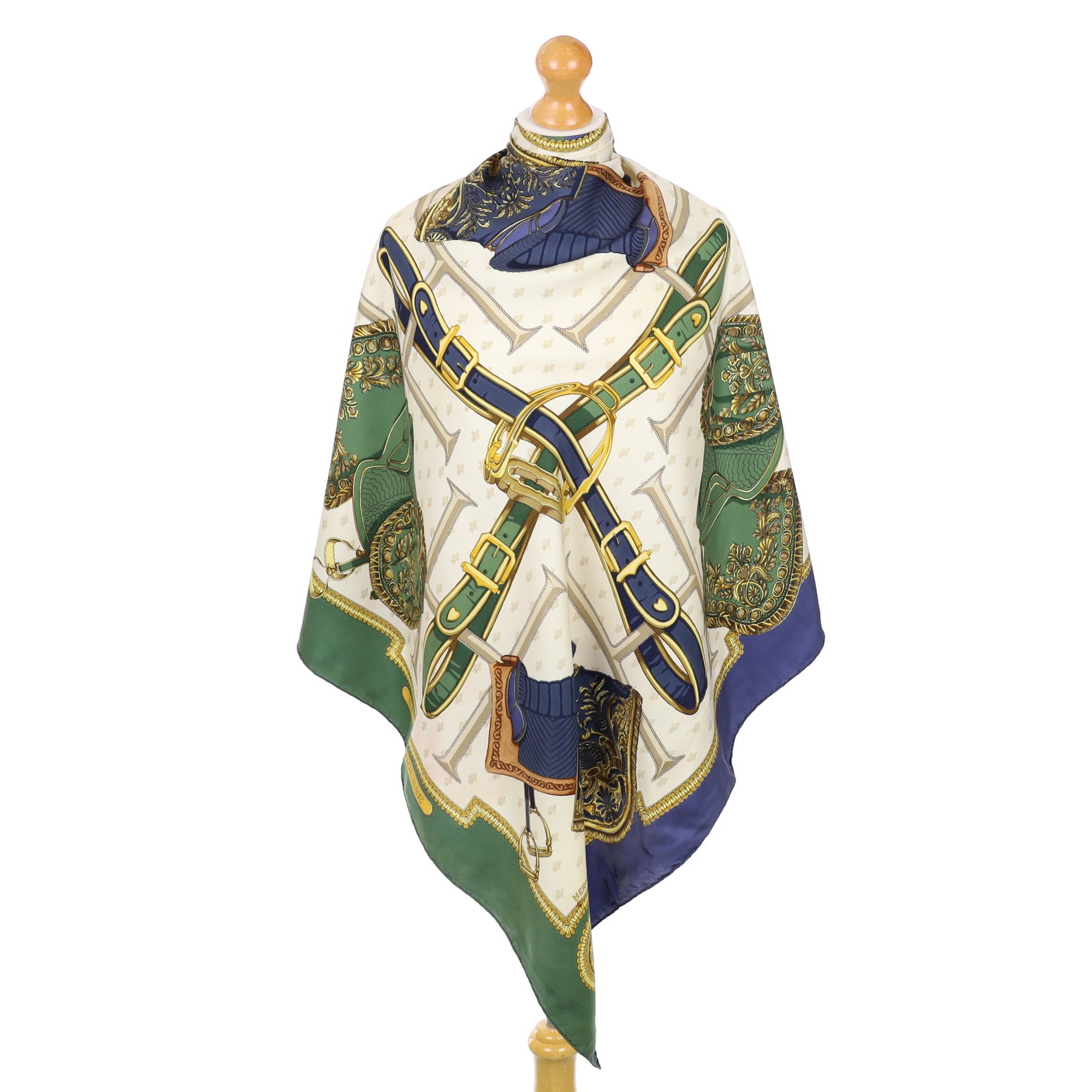 Hermès Selles A Housse Vintage Silk Scarf