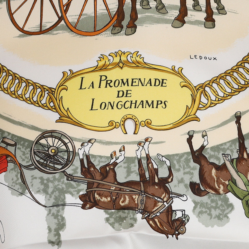 Boxed Hermès La Promenade de Longchamps Silk Scarf