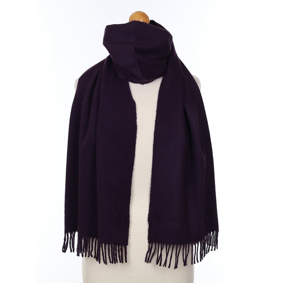 Harrods Scottish Deep Pansy Purple Cashmere Woven Scarf