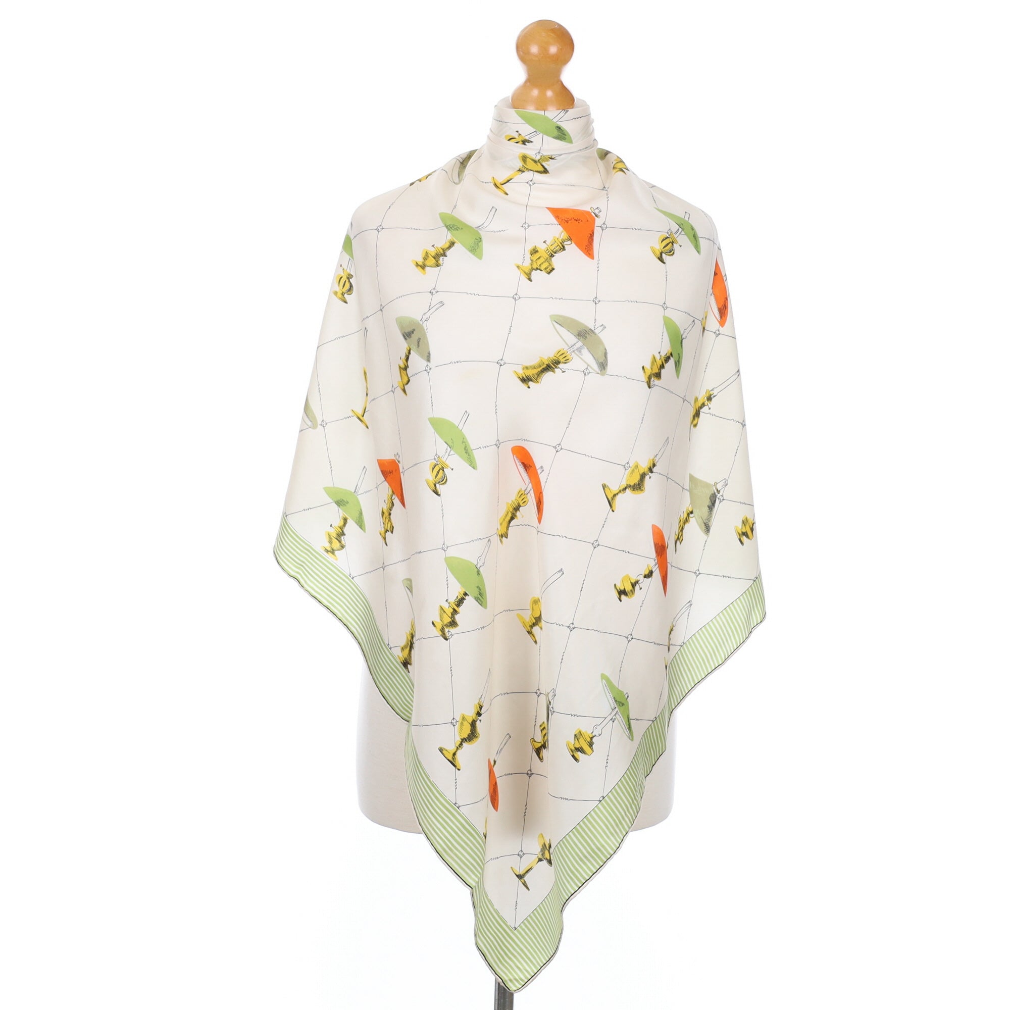 French Lamp Design Vintage Silk Scarf