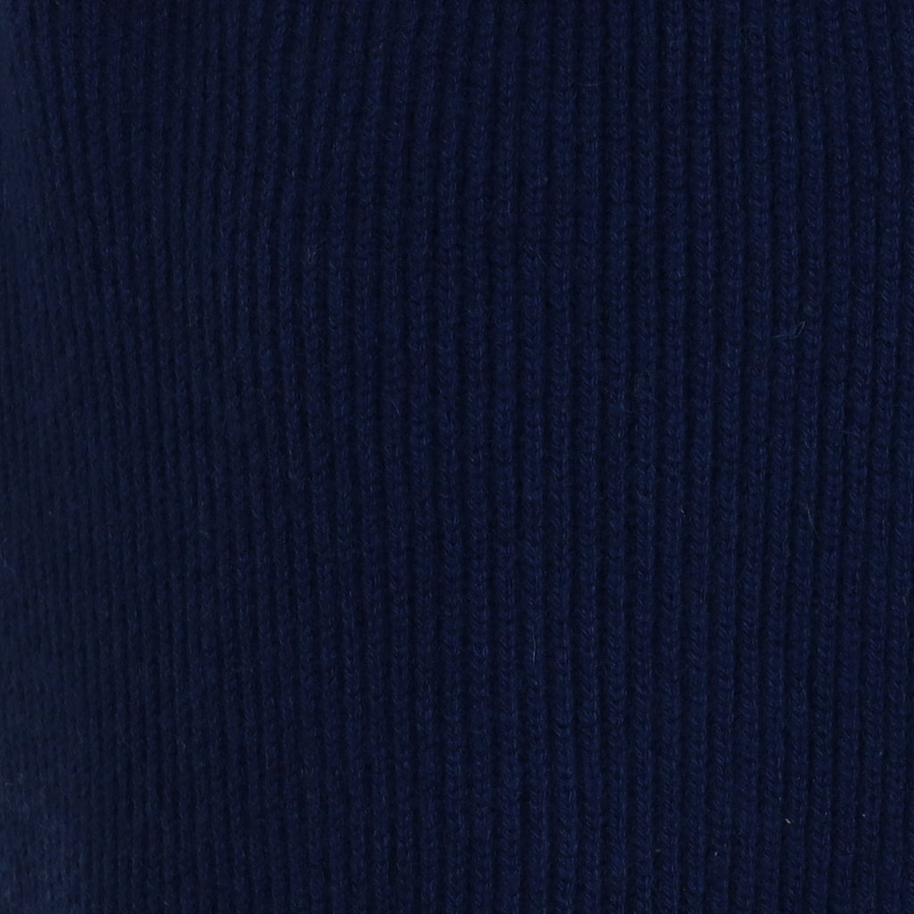 Brand New Scottish French Navy Rib Cashmere Scarf