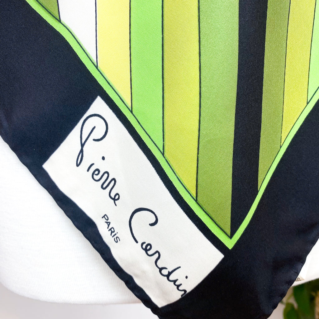1970s Geometric Pierre Cardin Vintage Silk Scarf