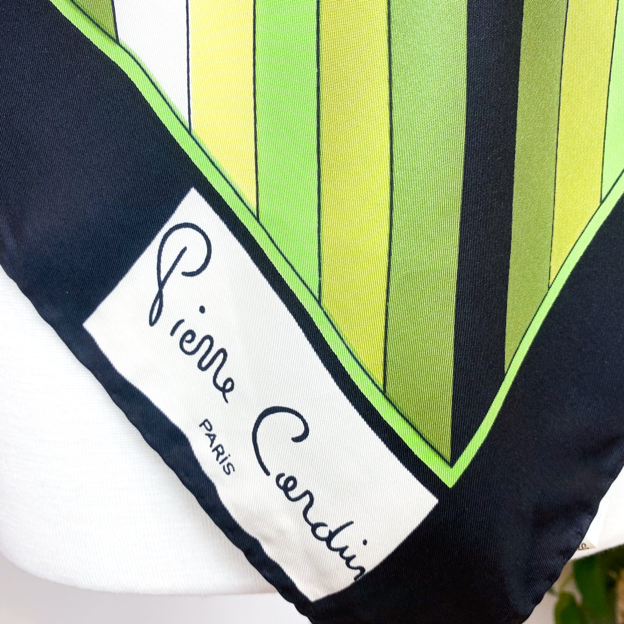 1970s Geometric Pierre Cardin Vintage Silk Scarf