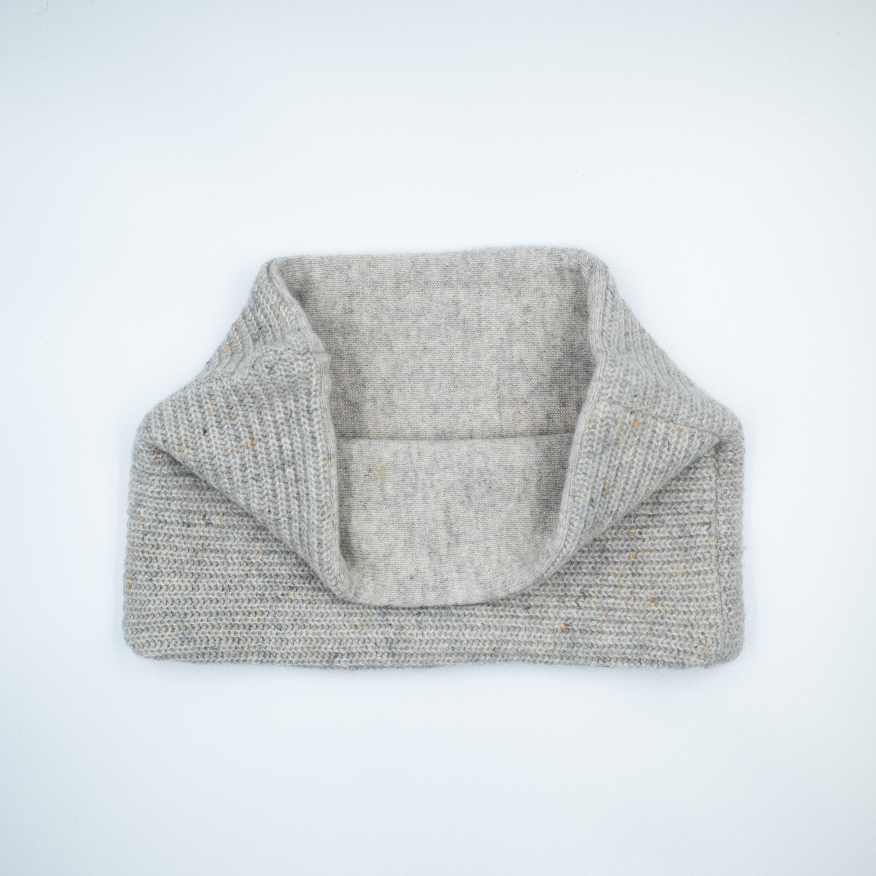 Men’s Marl Grey Ribbed and Pale Grey Neck Warmer