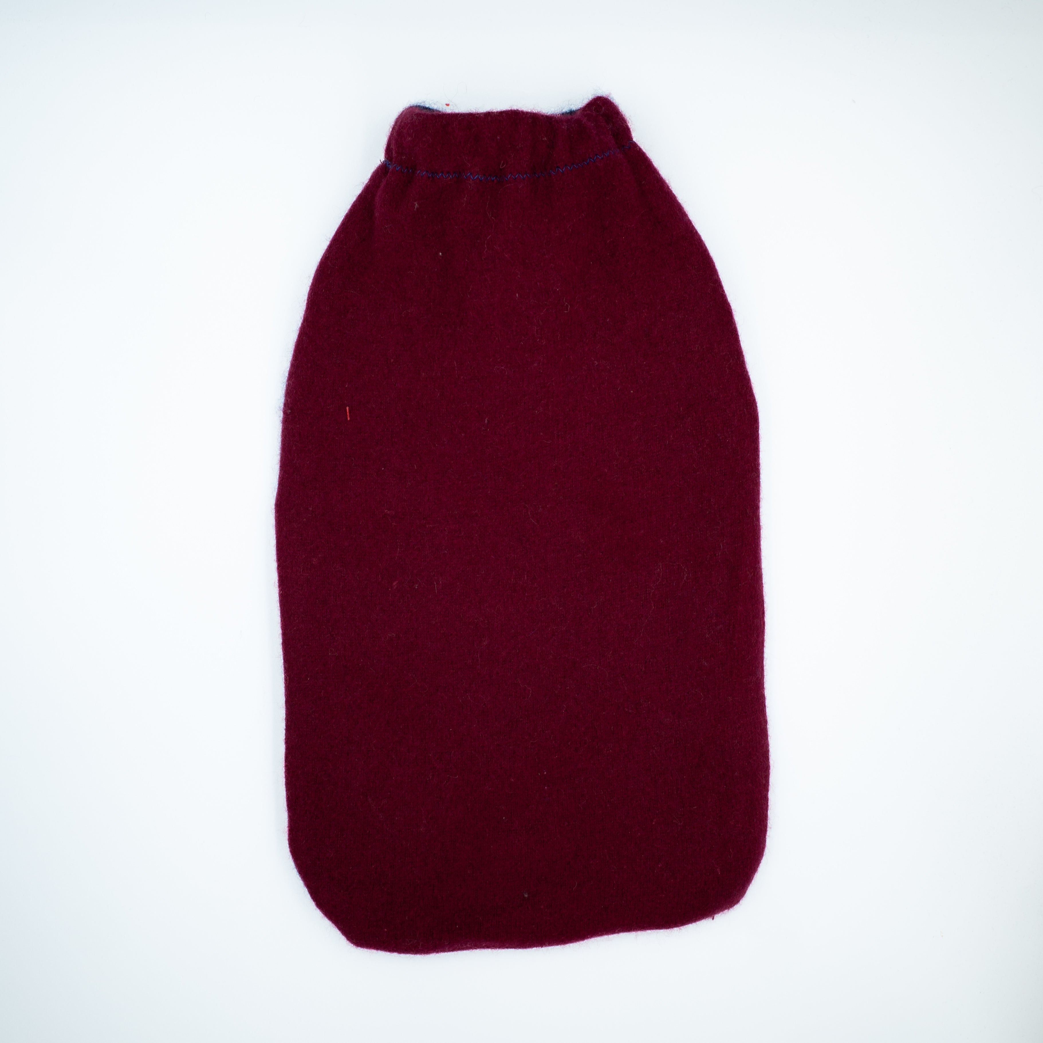 Burgundy and Navy Cashmere Large Hot Water Bottle