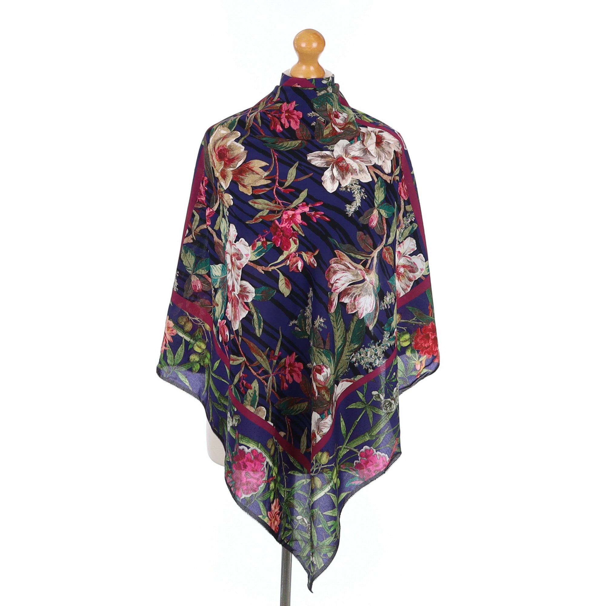 Brand New Mantero Floral Silk Scarf