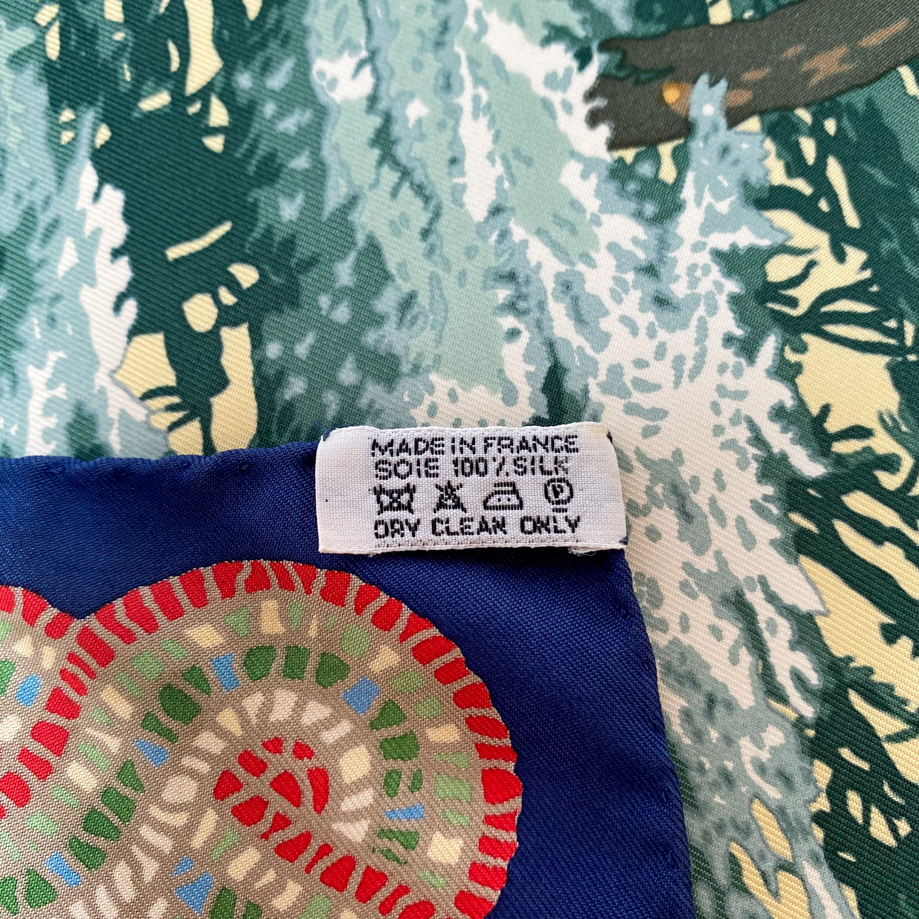 Boxed Hermès Sous le Cedre 2011 Silk Scarf