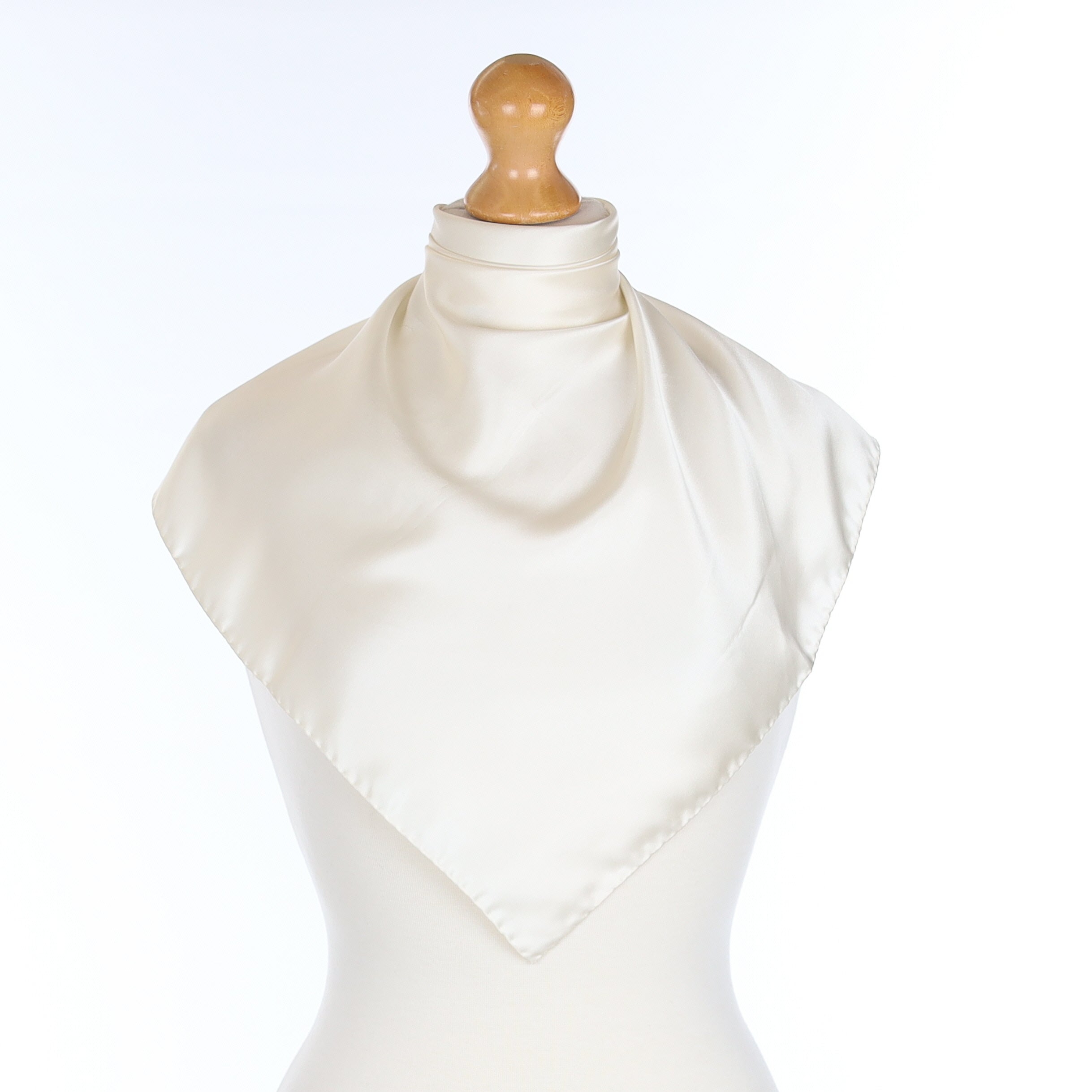 Brand New Ivory Vintage Silk Pocket Square