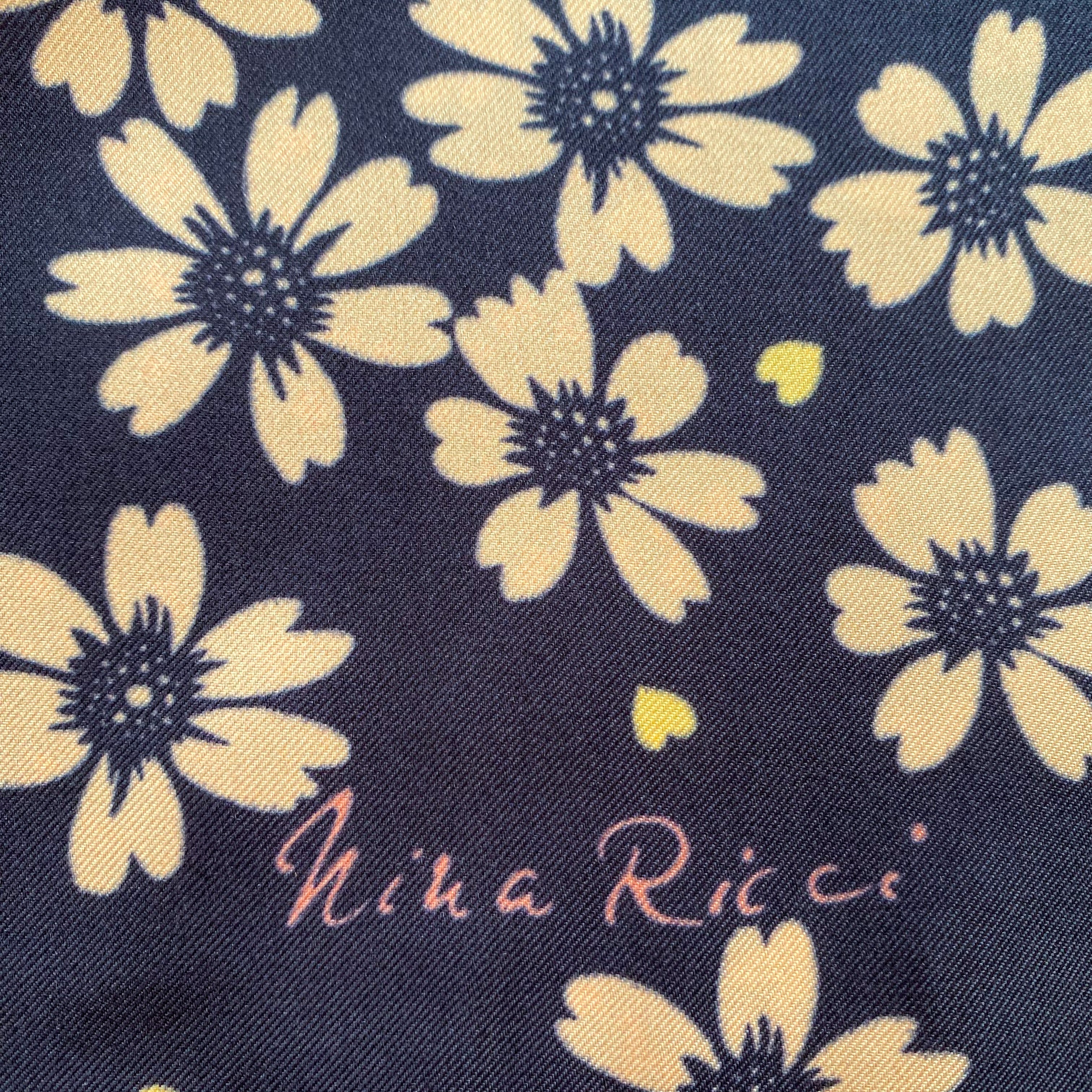 Immaculate Nina Ricci Floral Silk Scarf