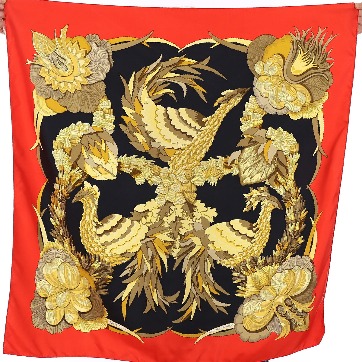 Quite Rare Hermès Tahiti Silk Scarf