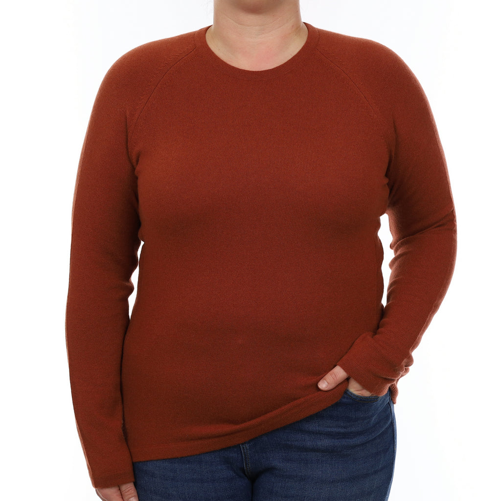 Brand New Scottish Rust Cashmere Crew Neck Jumper Large