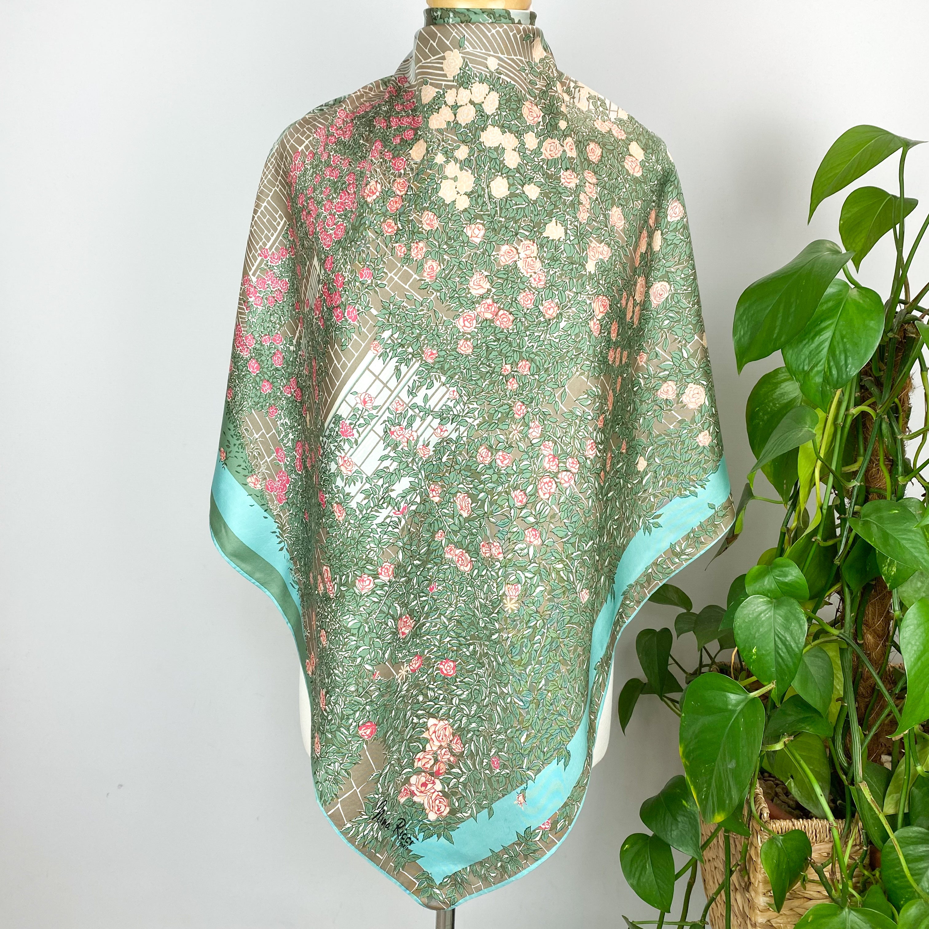 Nina Ricci Floral Vintage Silk Scarf