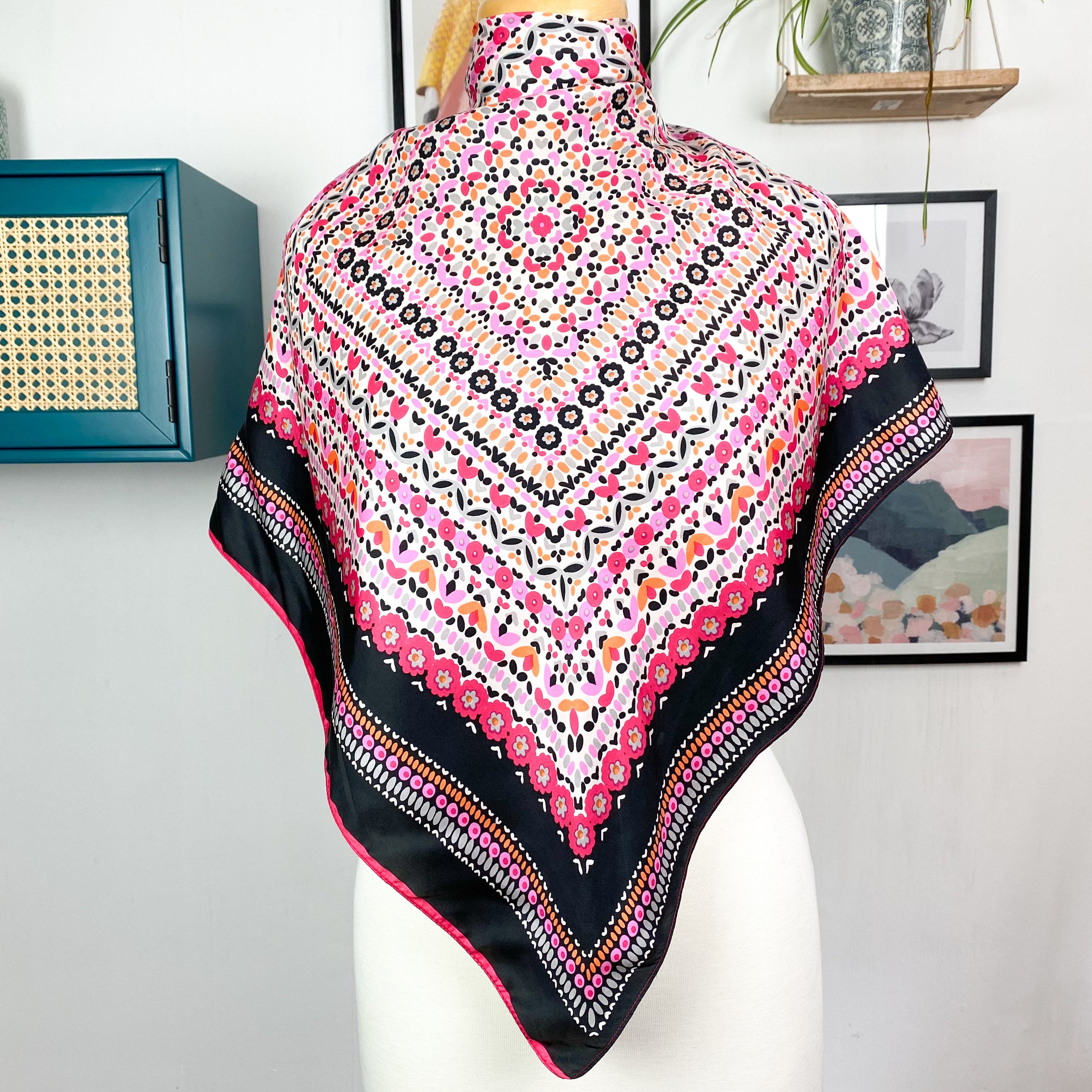 Pretty Floral Silk Scarf