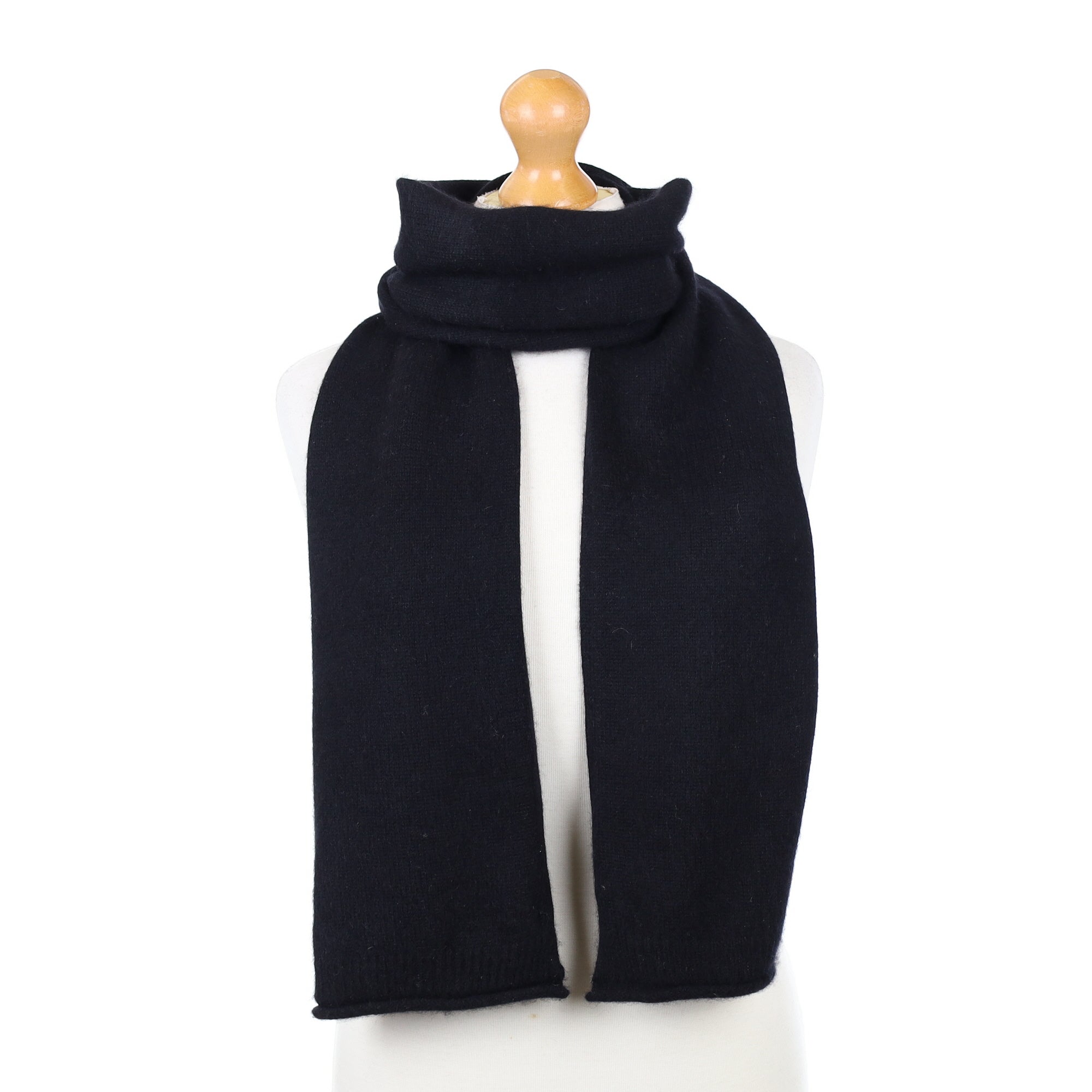 Black Cashmere Knitted Scarf