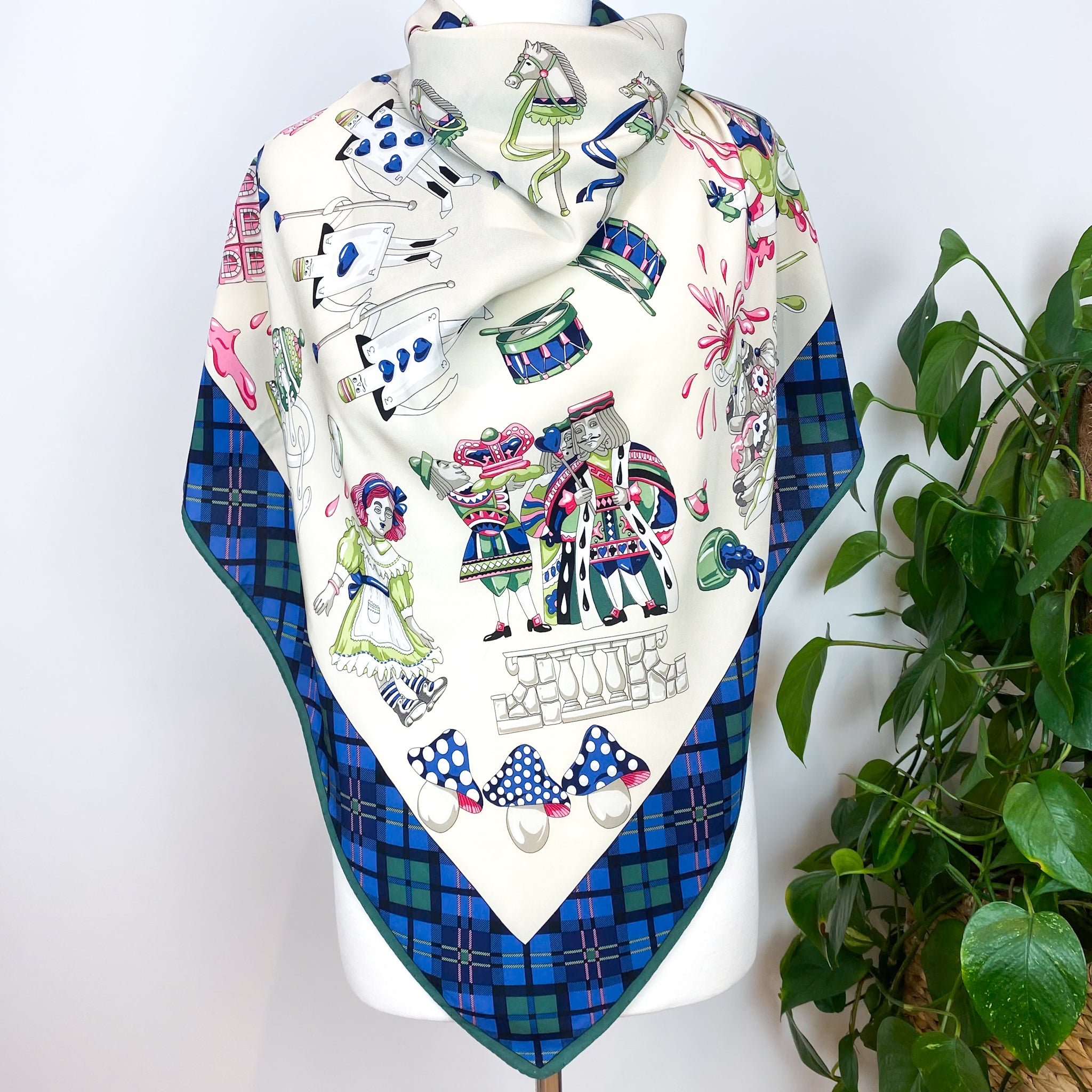 Mad Hatters Tea Party Vintage Silk Scarf