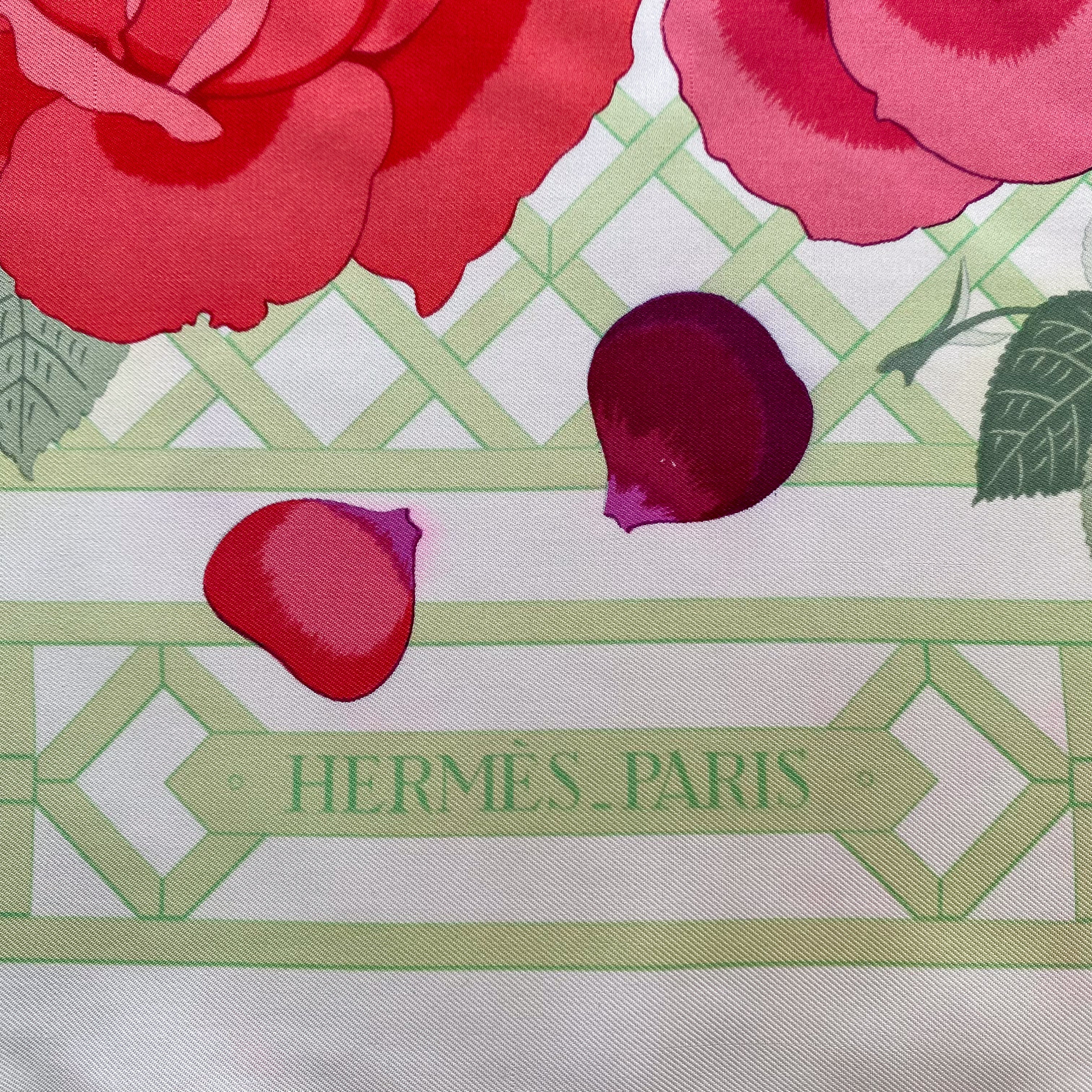 Hermès Roseraie Designer Silk Scarf