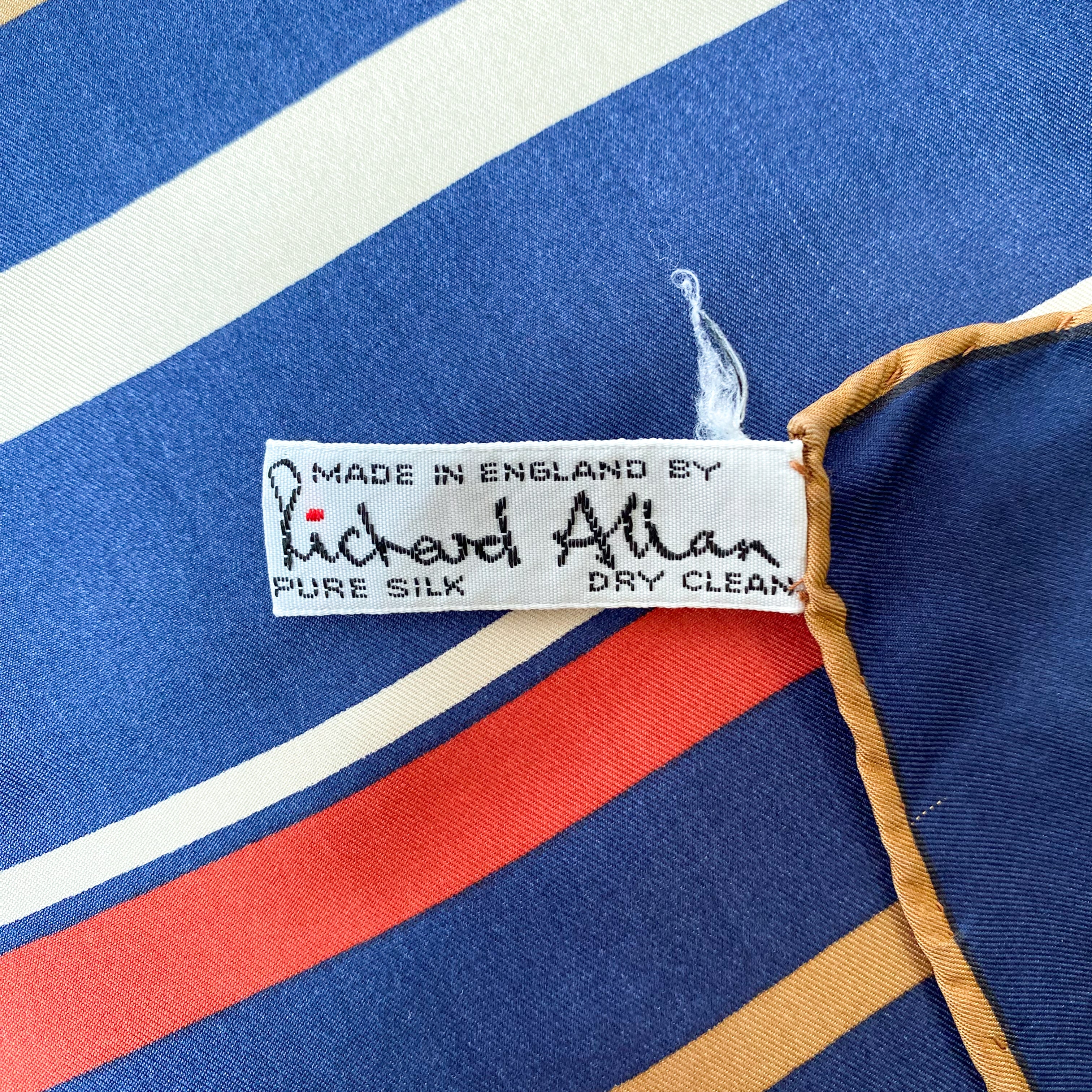 1970s Richard Allan Vintage Silk Scarf