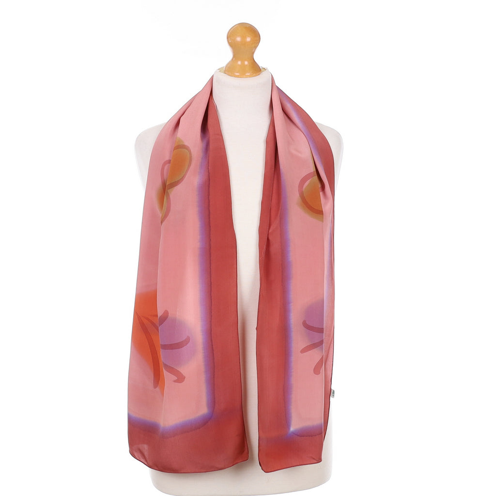 Rouge Pink Patterned Silk Scarf