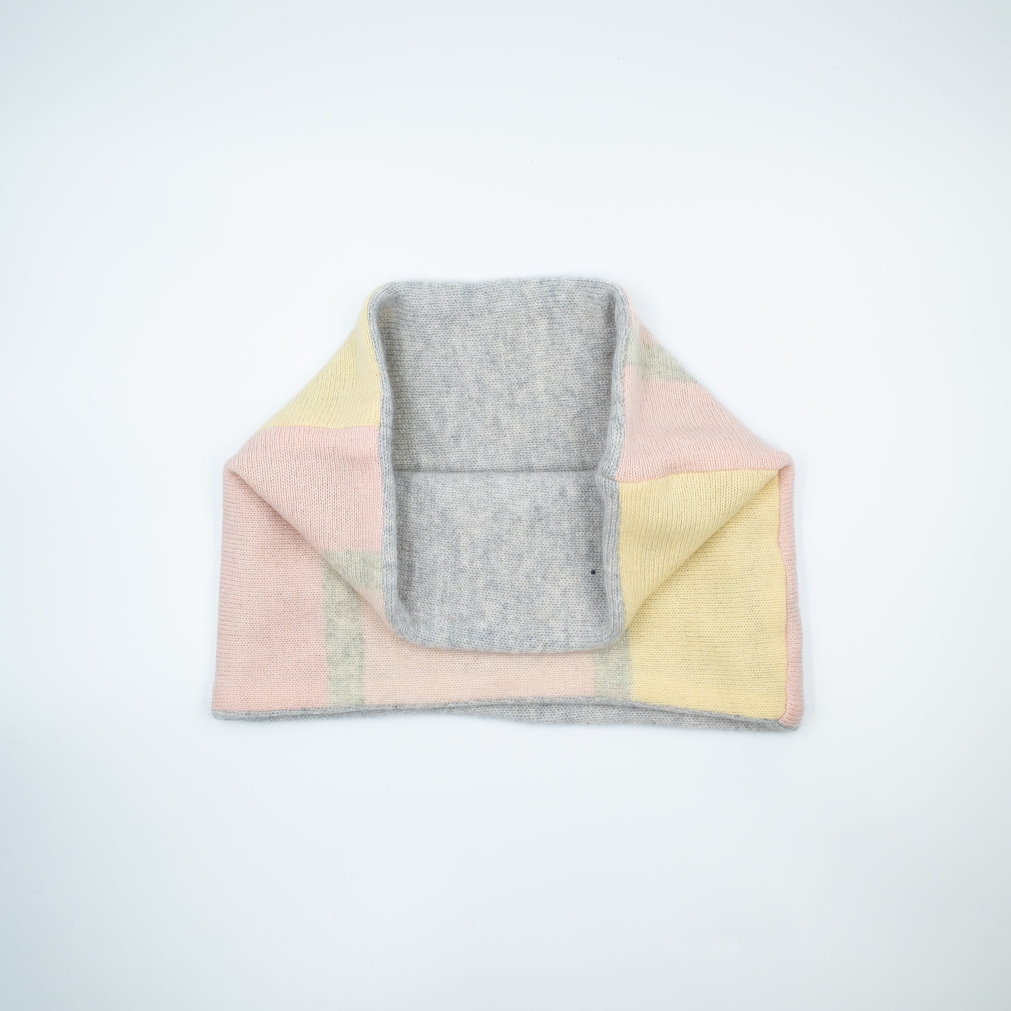Pastel Pink and Grey Stripe Neck Warmer