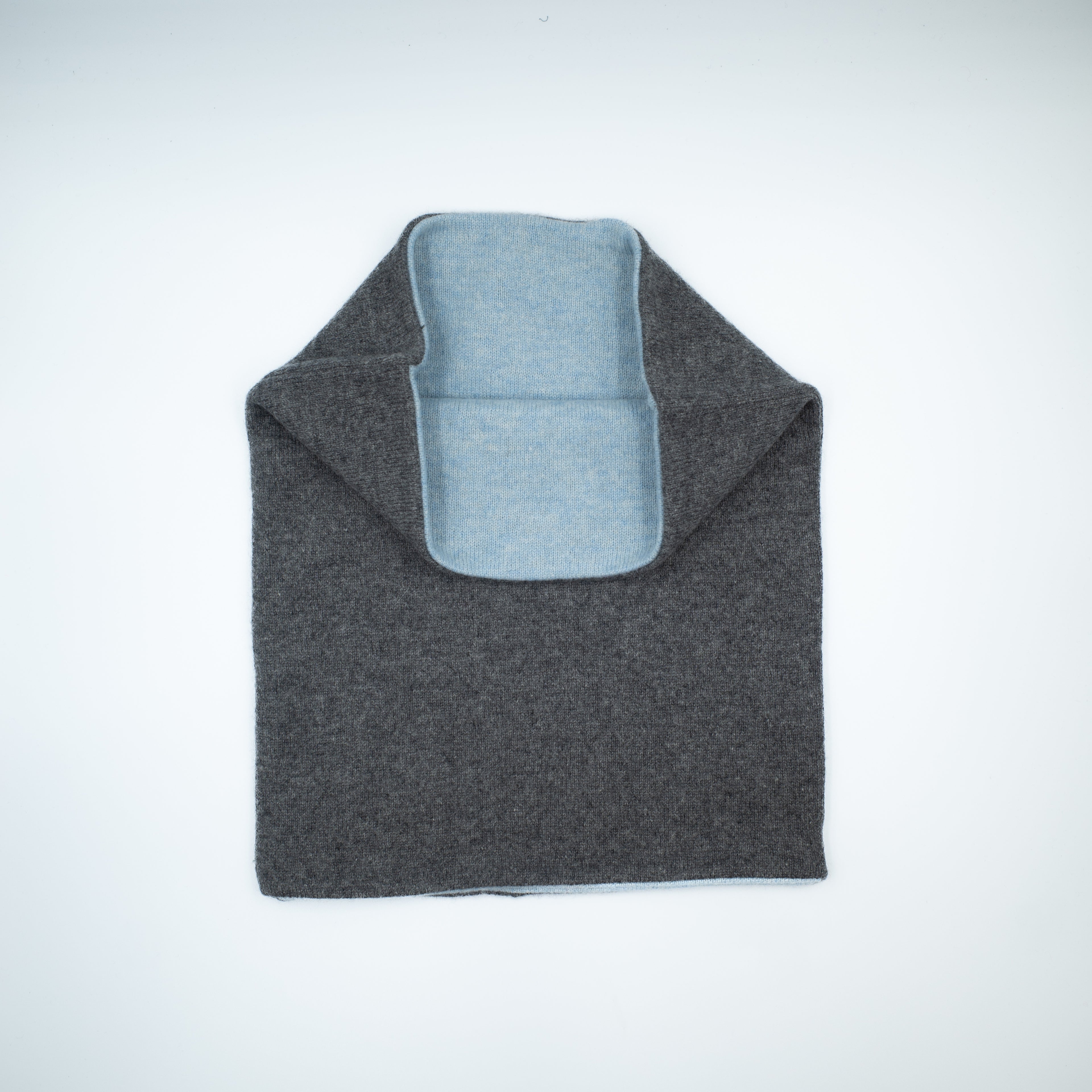 Pale Blue and Smoke Grey Luxury Double Layered Snood