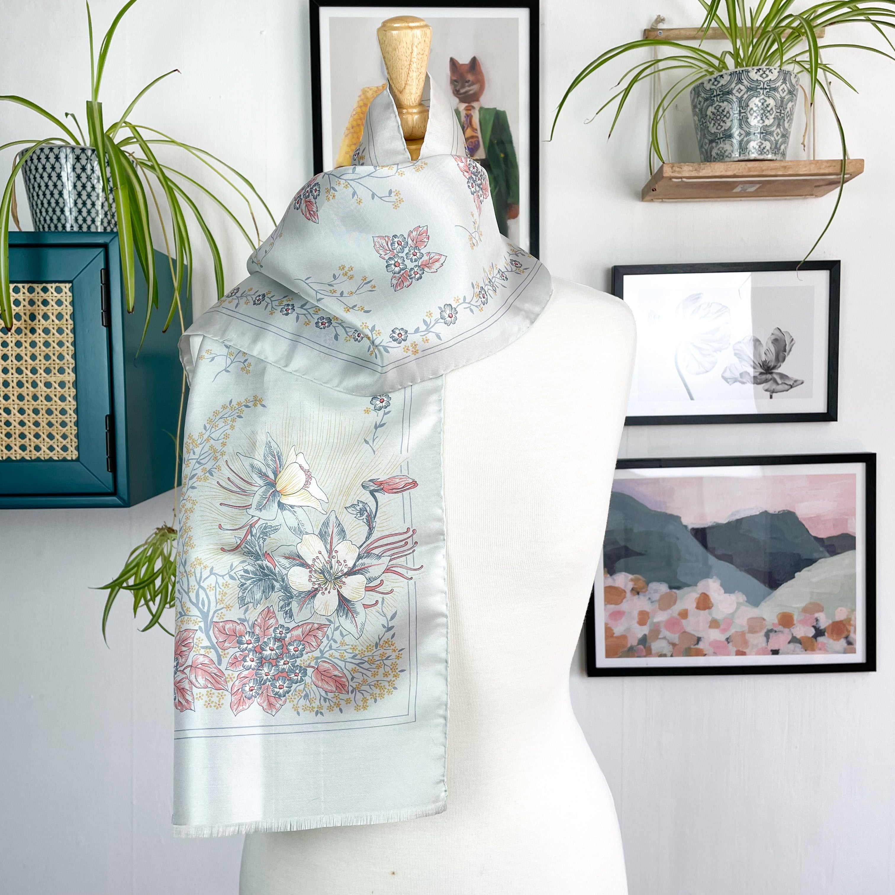 1960s Italian Vintage Silk Scarf