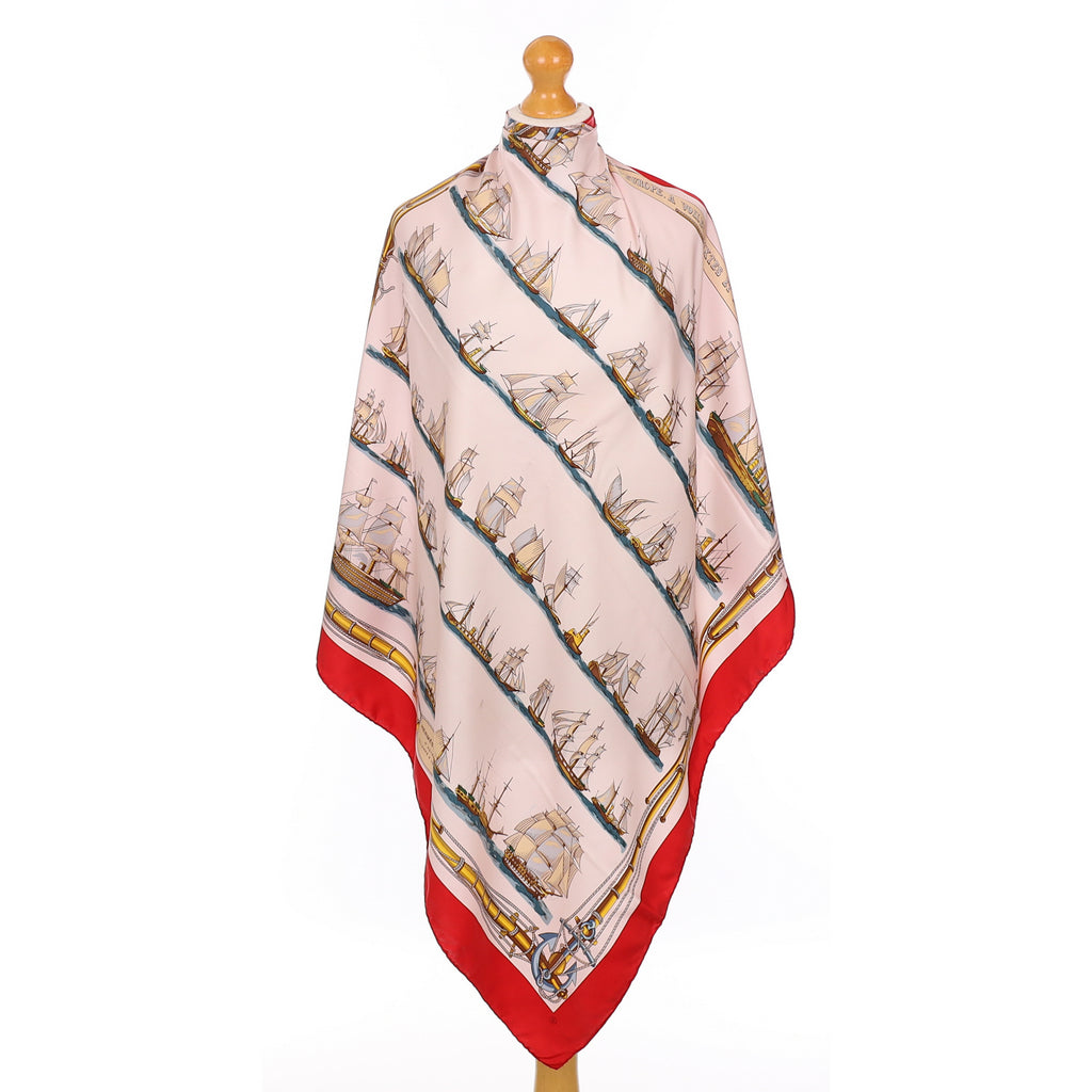 Hermès Navires D’Europe Vintage Silk Scarf Quite Rare