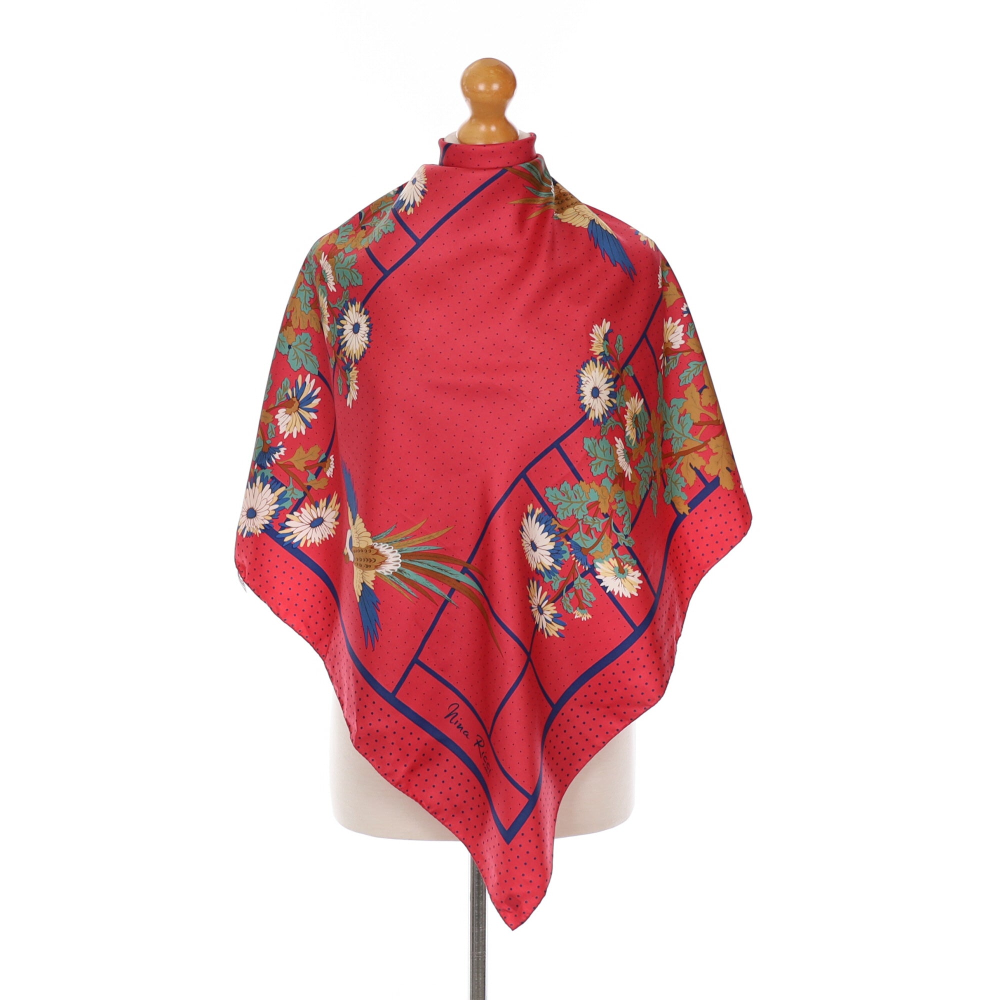 Nina Ricci Spotted Floral Silk Scarf