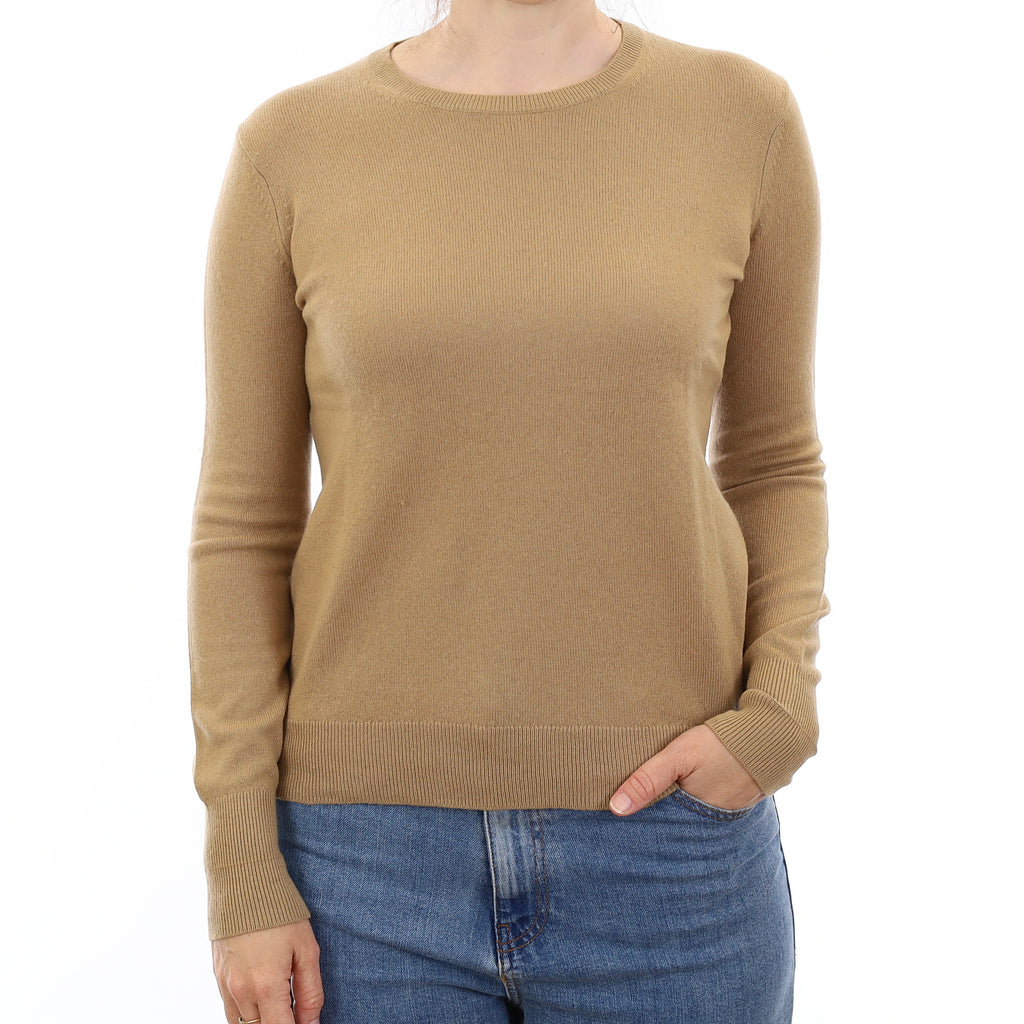 Everlane Camel Brown Cashmere Crew Neck Jumper Small