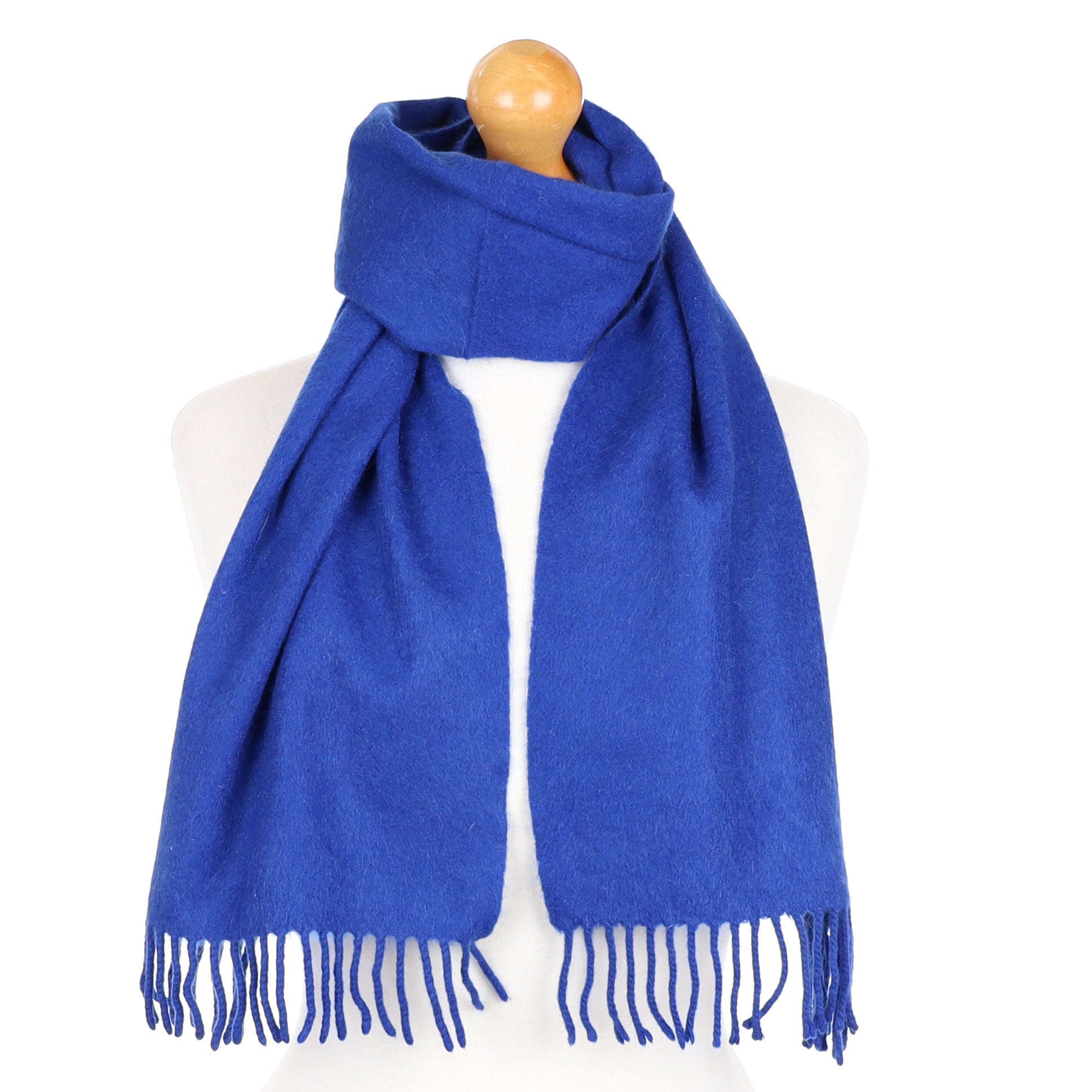 Admiral Blue Cashmere Tasselled Woven Scarf