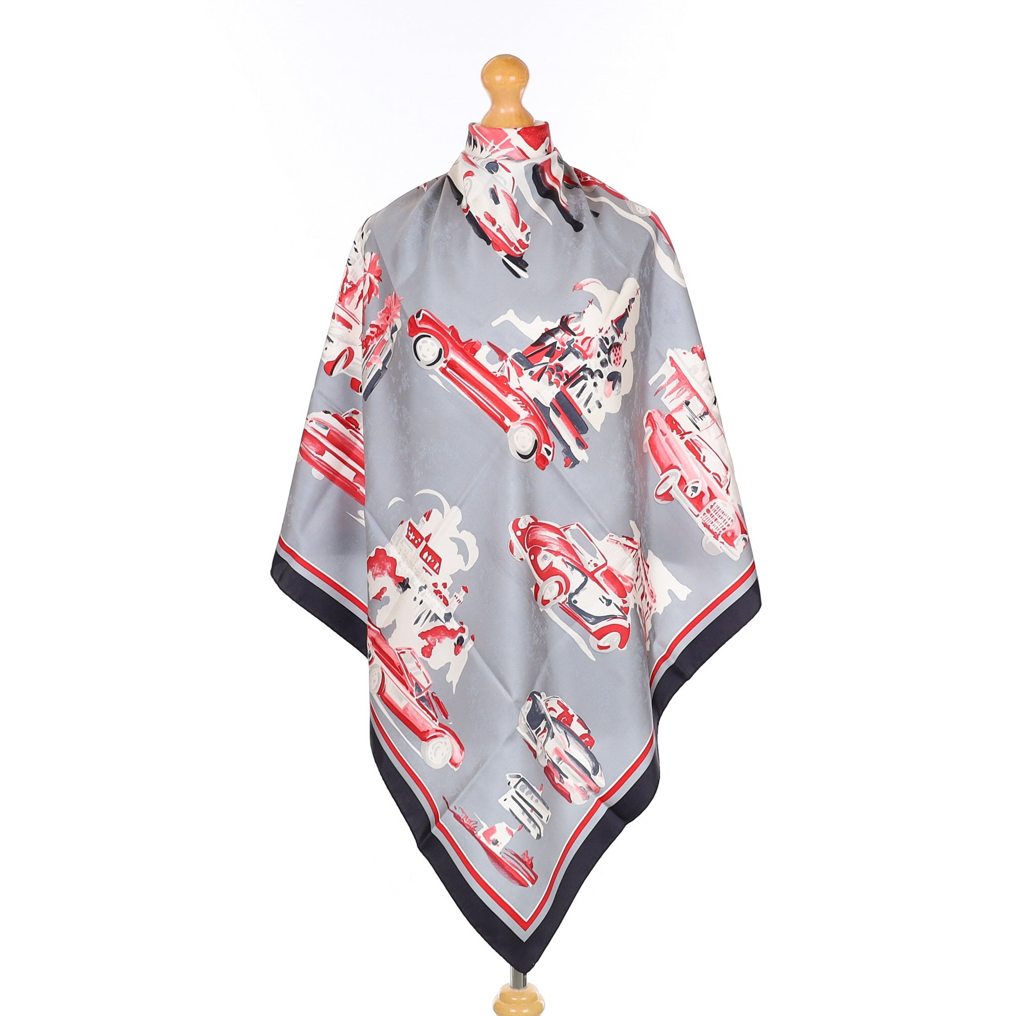 City And Car Scene Silk Scarf