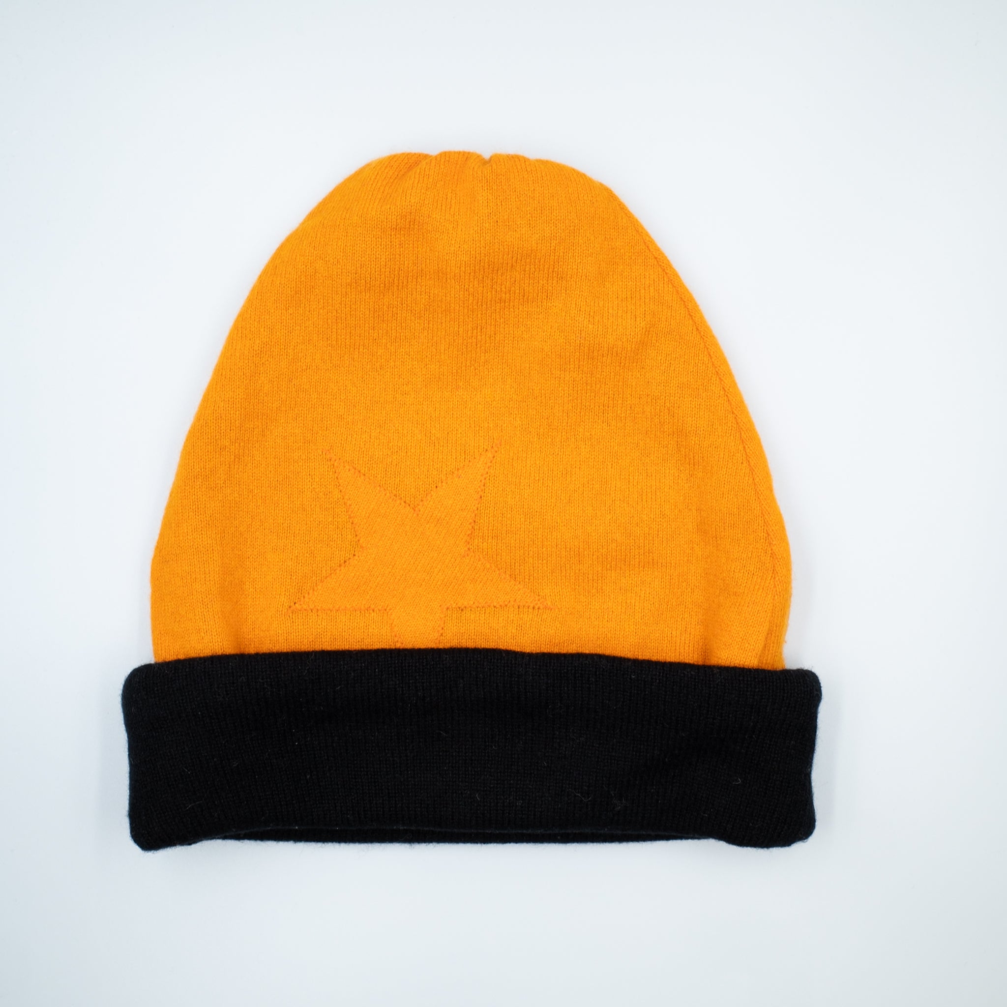 Flame Orange and Black Reversible Slouchy Beanie Hat