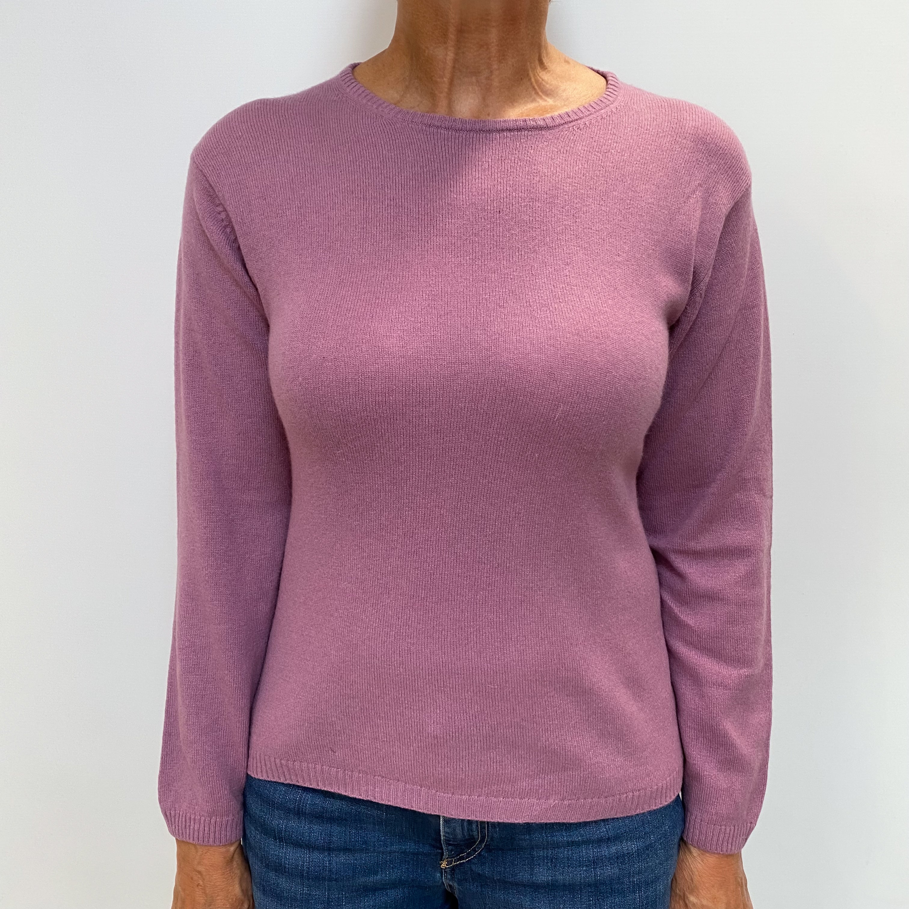 Lilac Purple Cashmere Crew Neck Jumper Medium