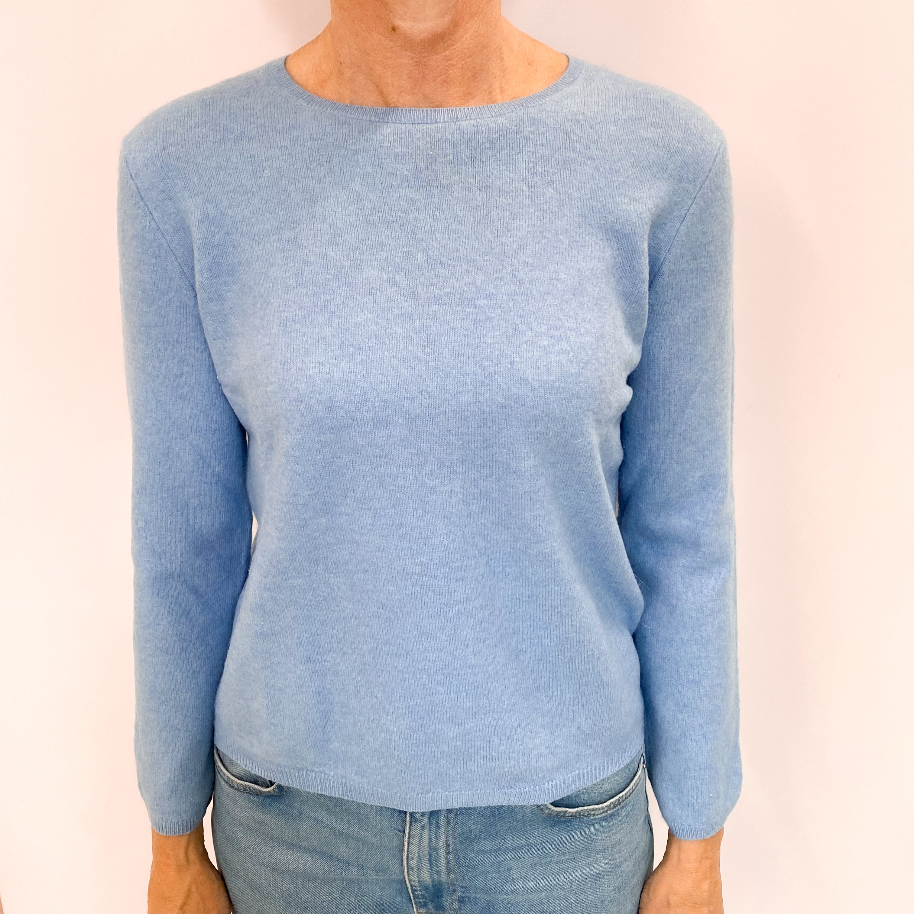 Sky Blue Cashmere Crew Neck Jumper Small