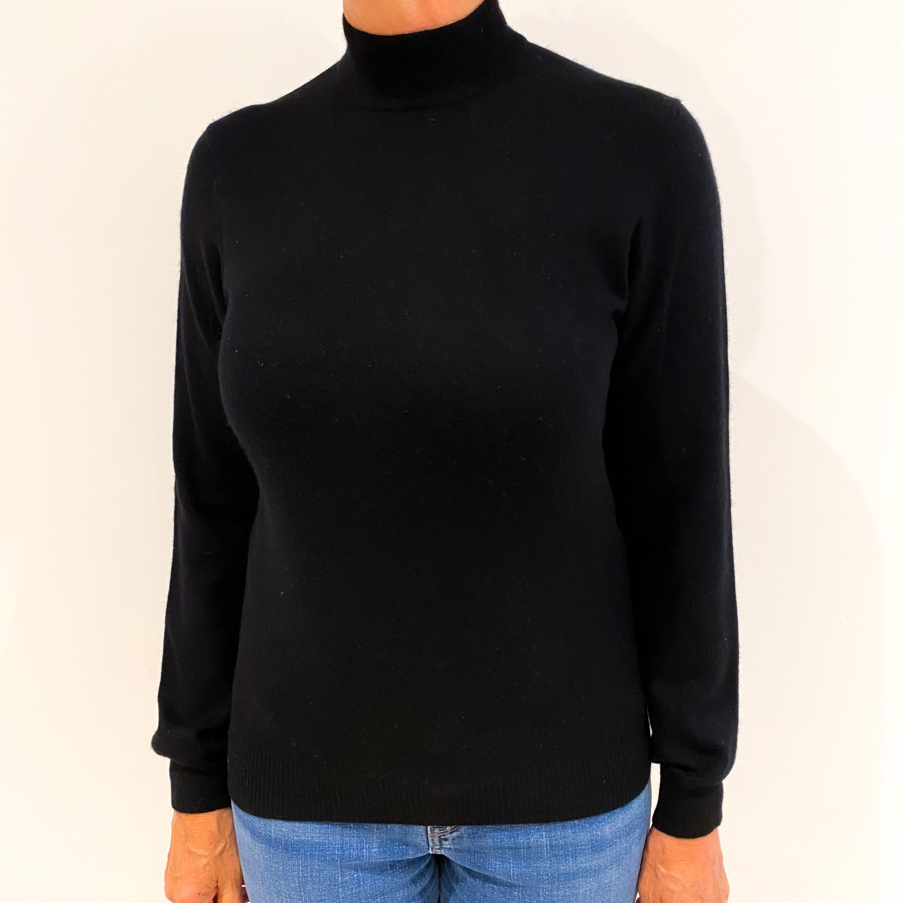 Black Cashmere Turtle Neck Jumper Medium