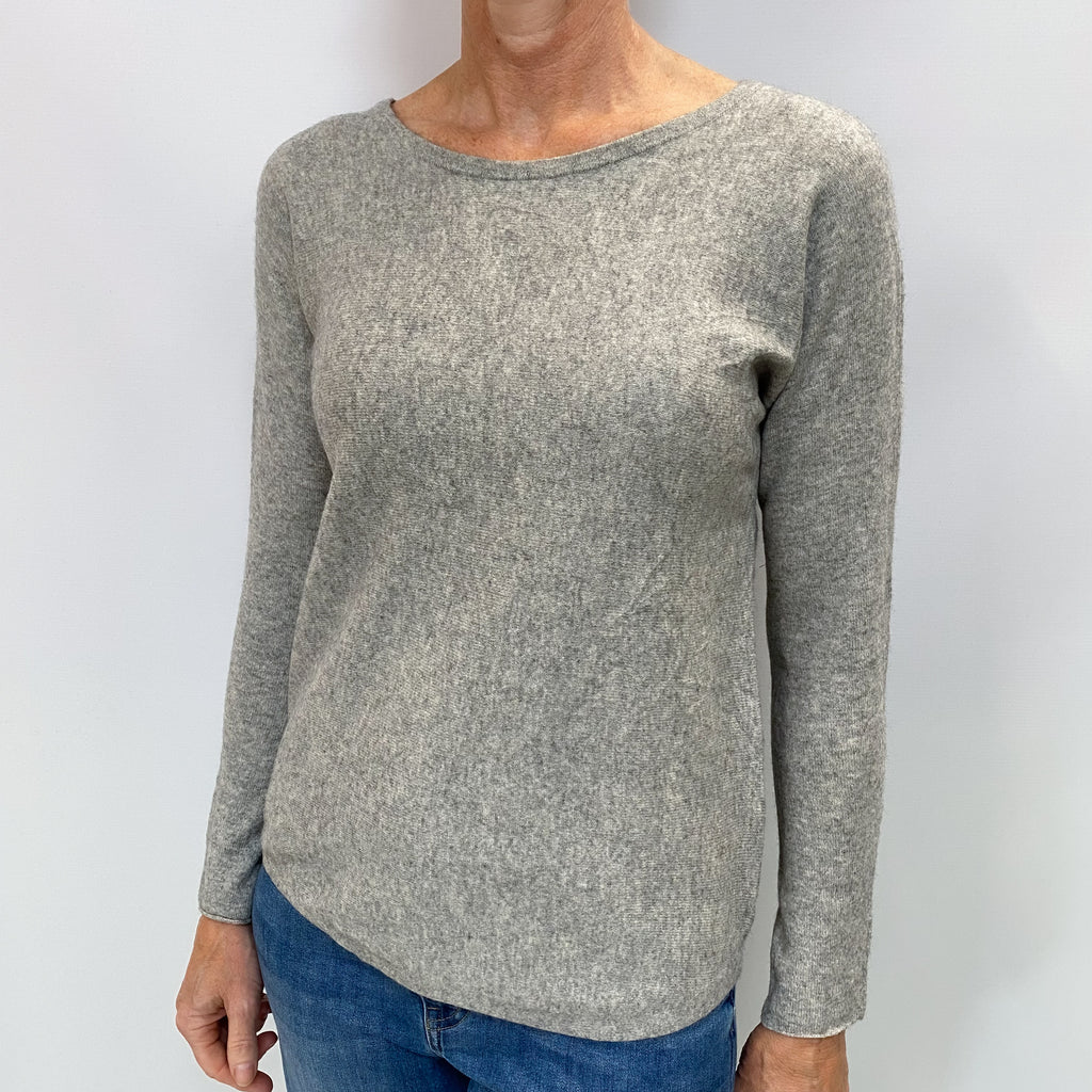 Smoke Grey Cashmere Crew Neck Jumper Small