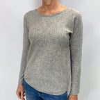 Smoke Grey Cashmere Crew Neck Jumper Small