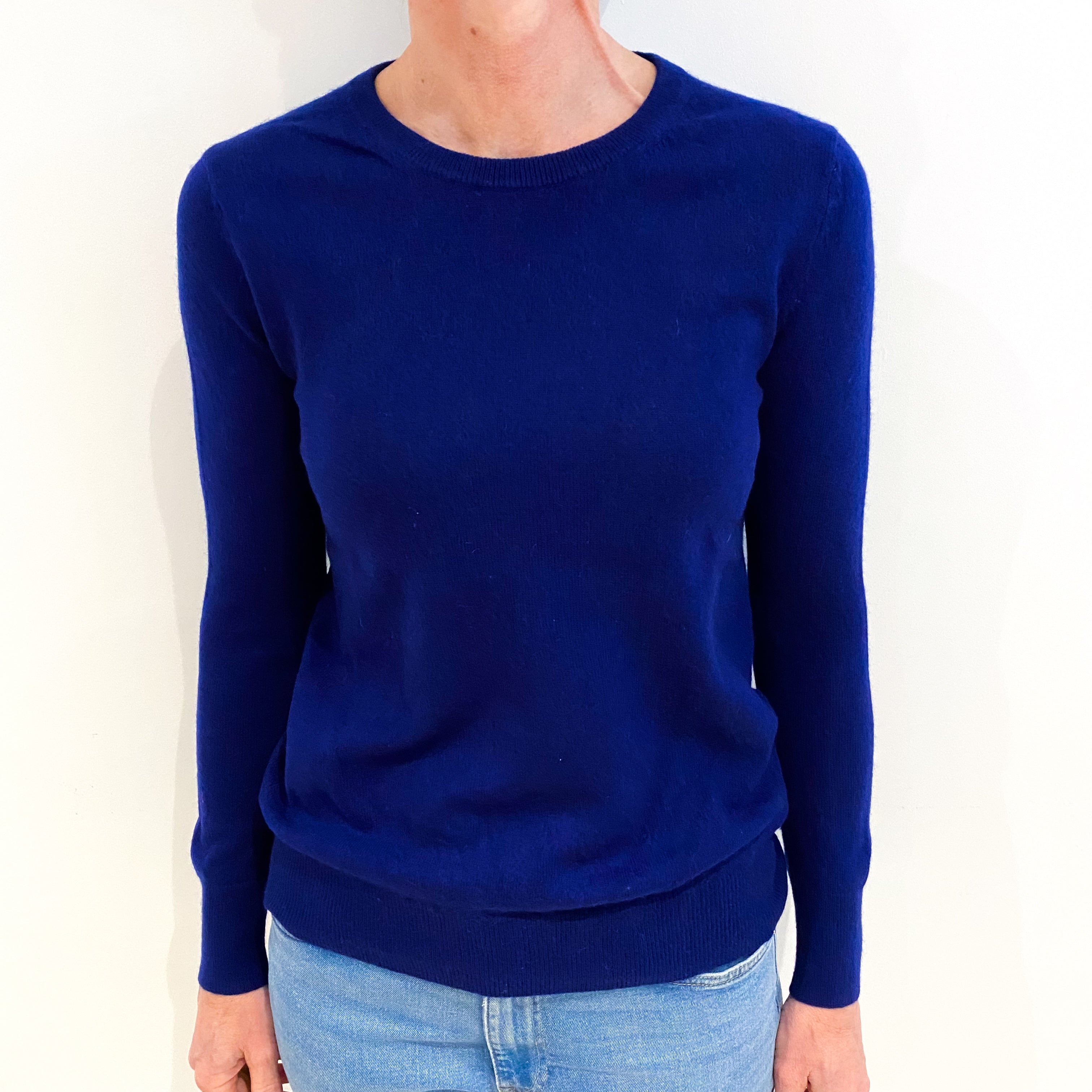 Indigo Blue Cashmere Crew Neck Jumper Small