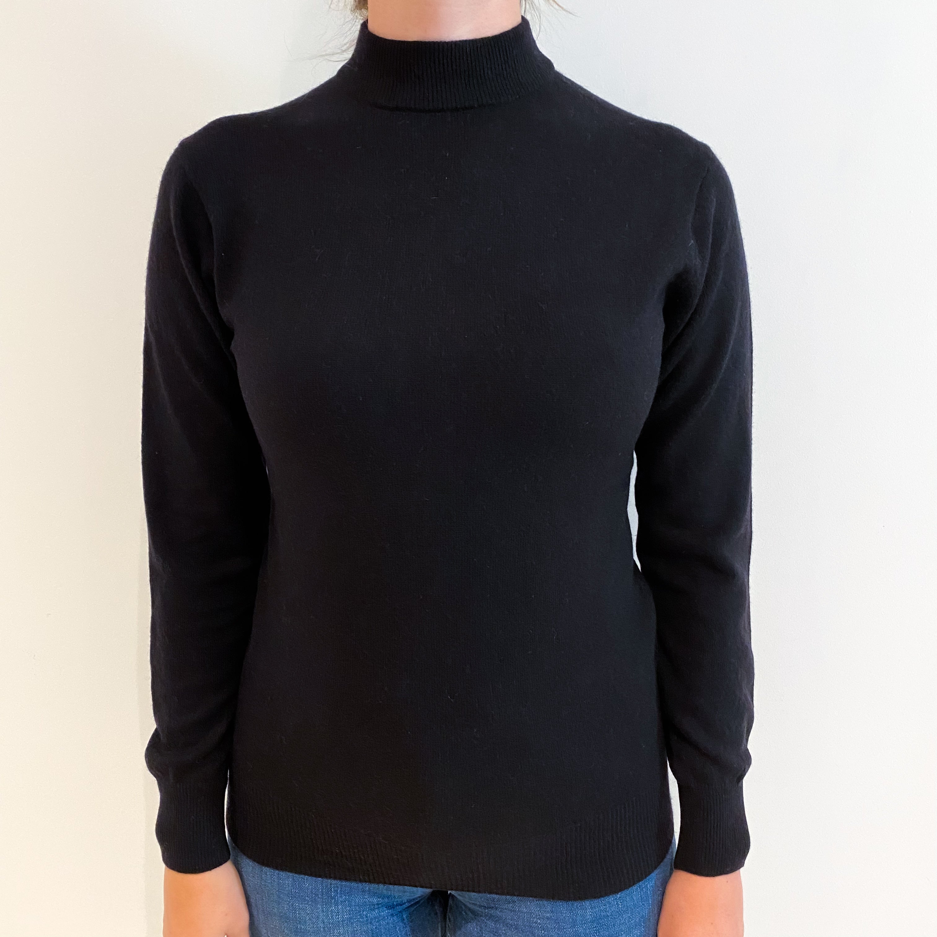 Black Cashmere Turtle Neck Jumper Small