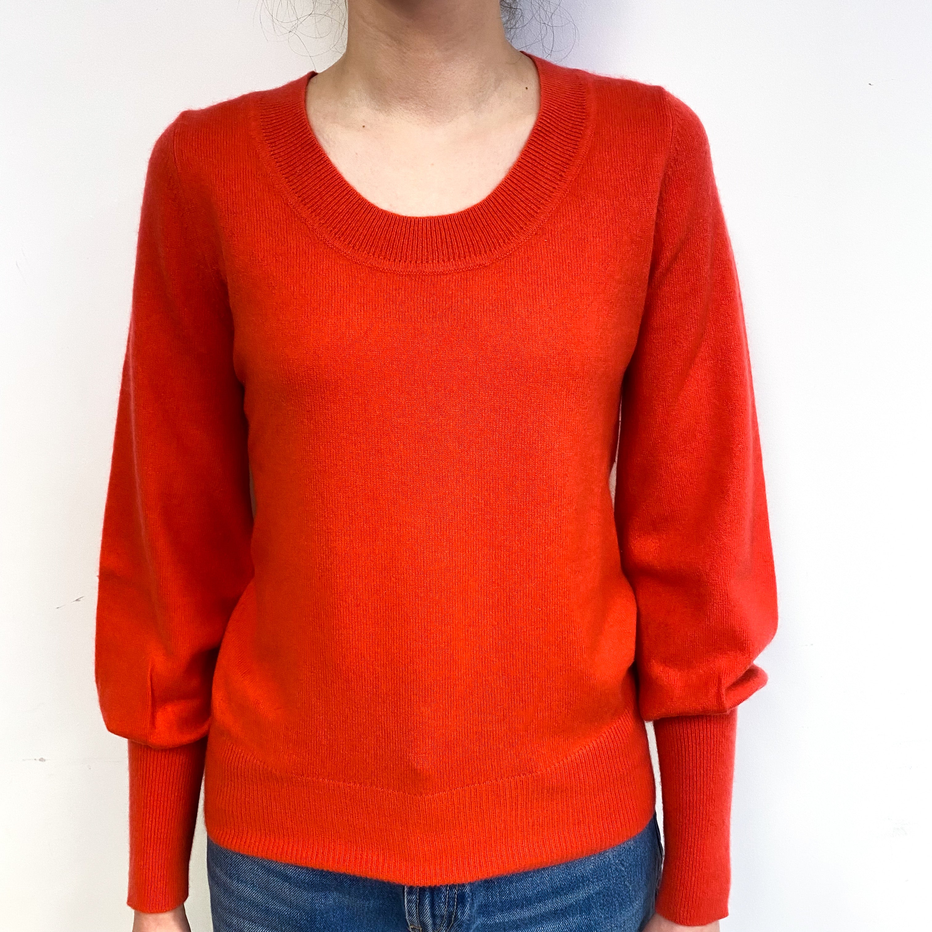 Tangerine Orange Cashmere Crew Neck Jumper Extra Small