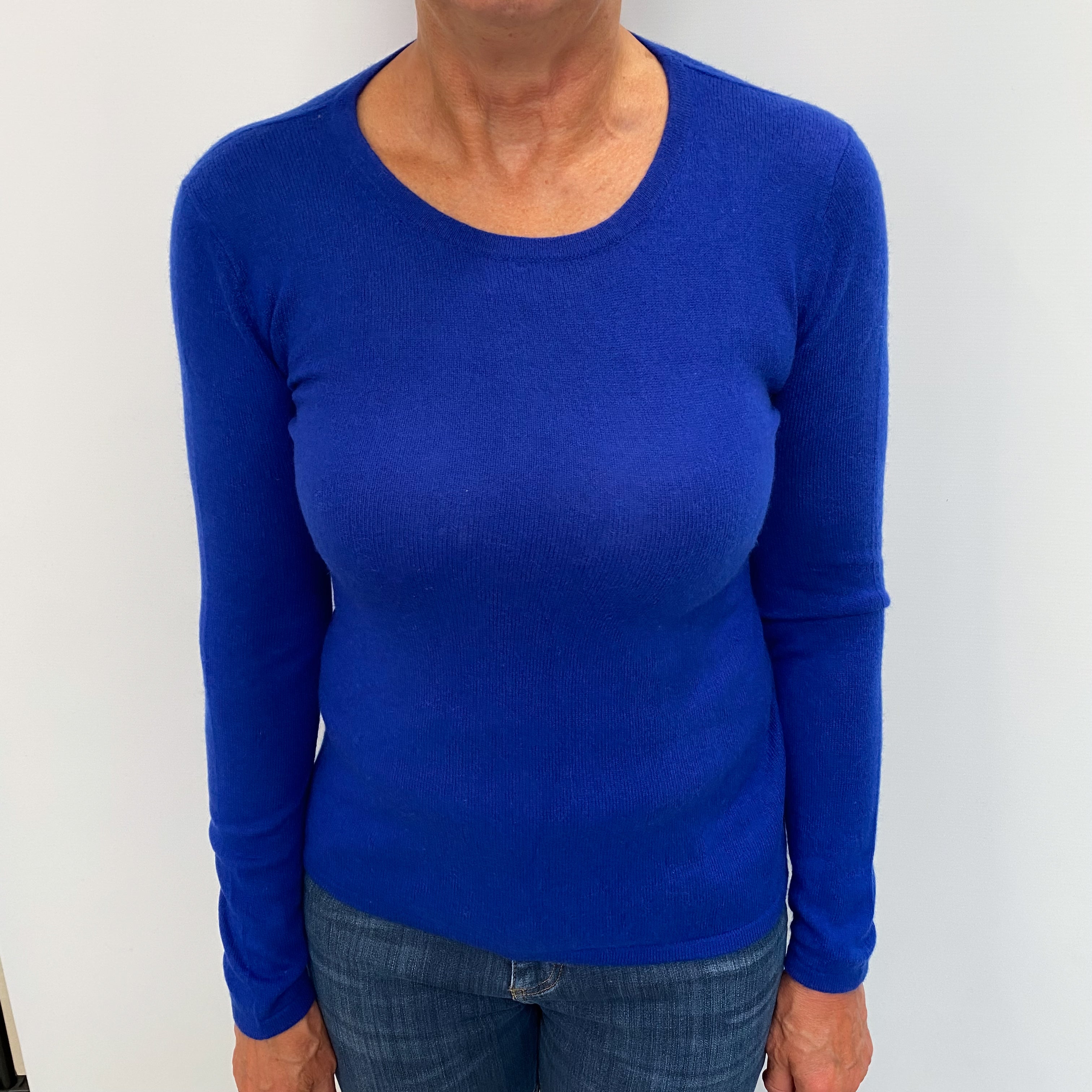 Admiral Blue Cashmere Crew Neck Jumper Medium