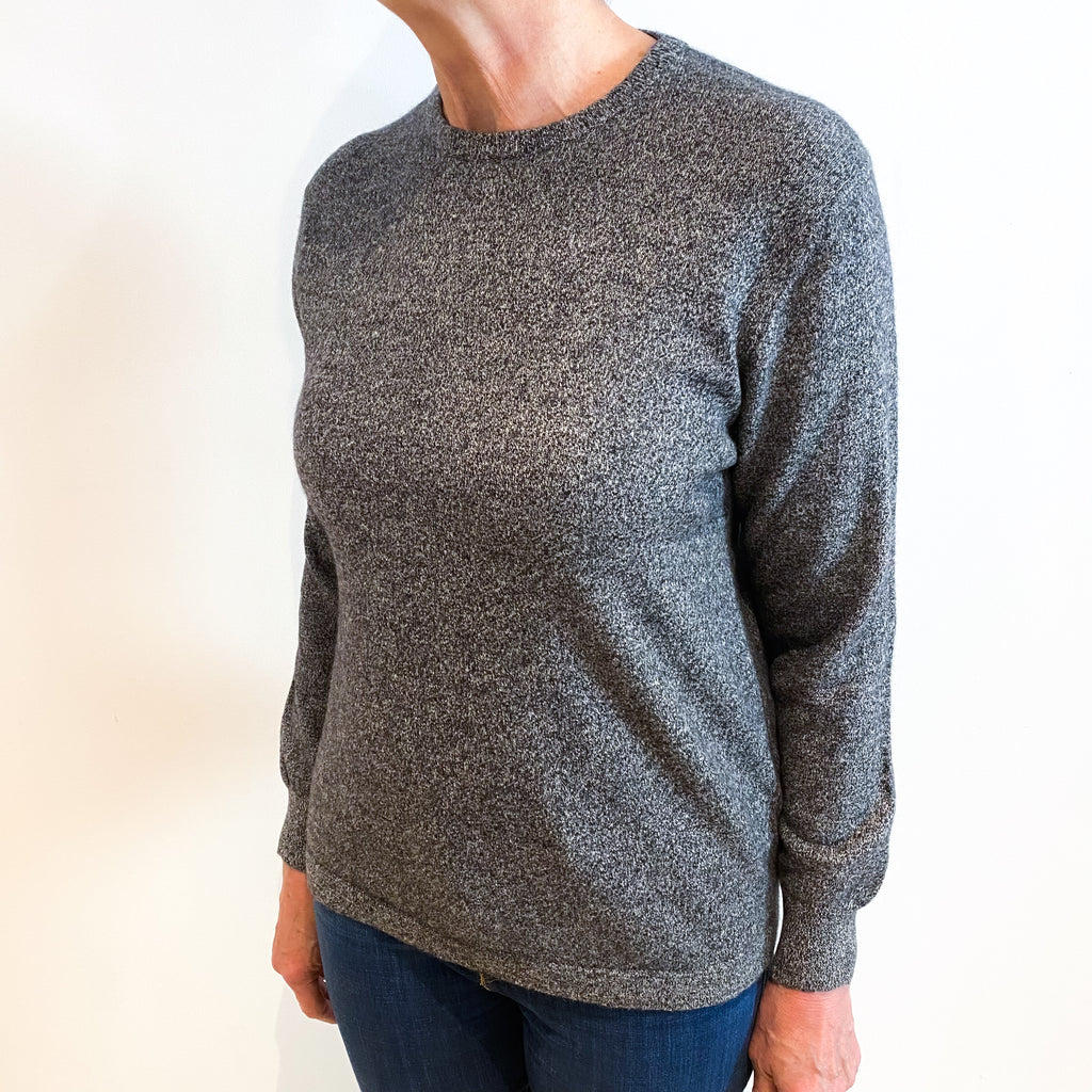 Ash Grey Marl Cashmere Crew Neck Jumper Medium