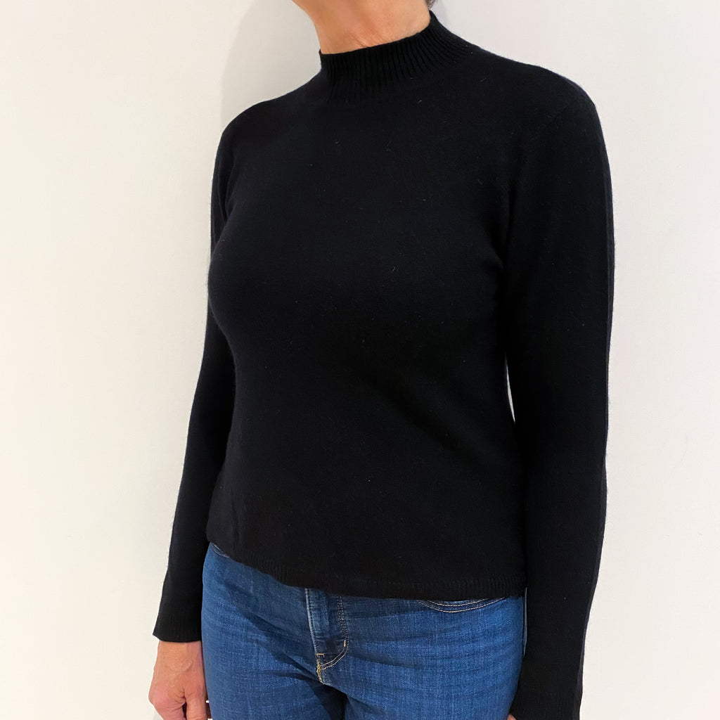 Black Cashmere Turtle Neck Jumper Medium