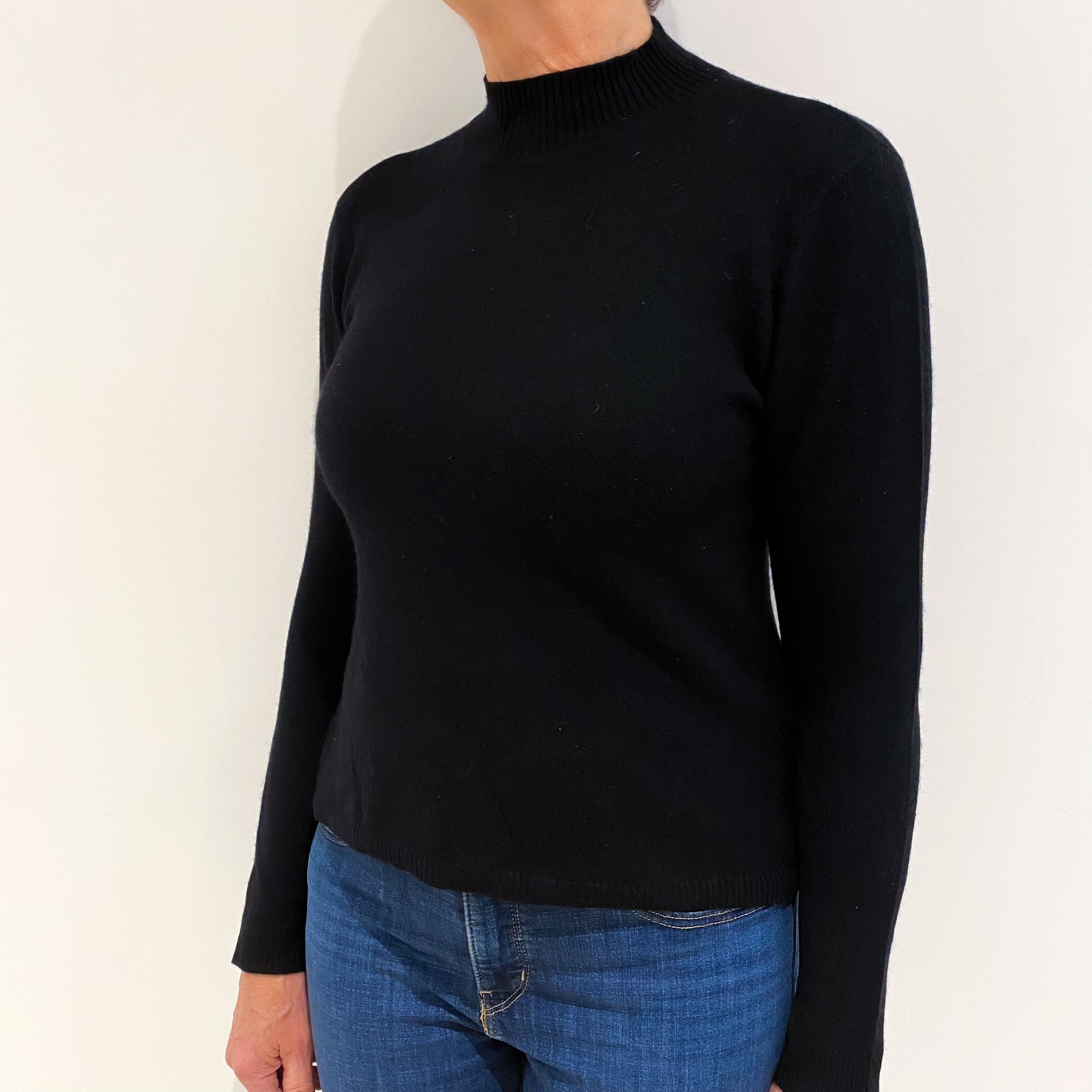 Black Cashmere Turtle Neck Jumper Medium