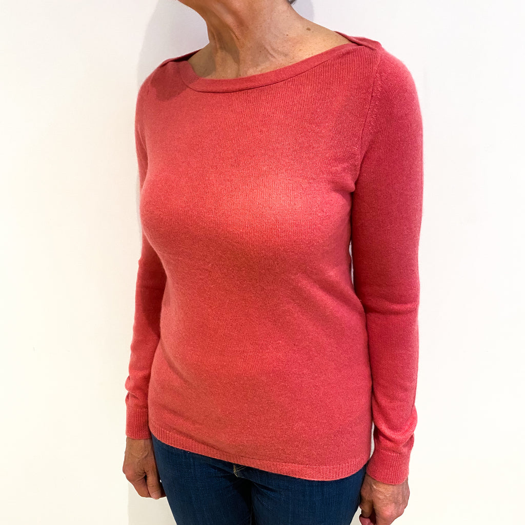 Rouge Pink Cashmere Boat Neck Jumper Medium