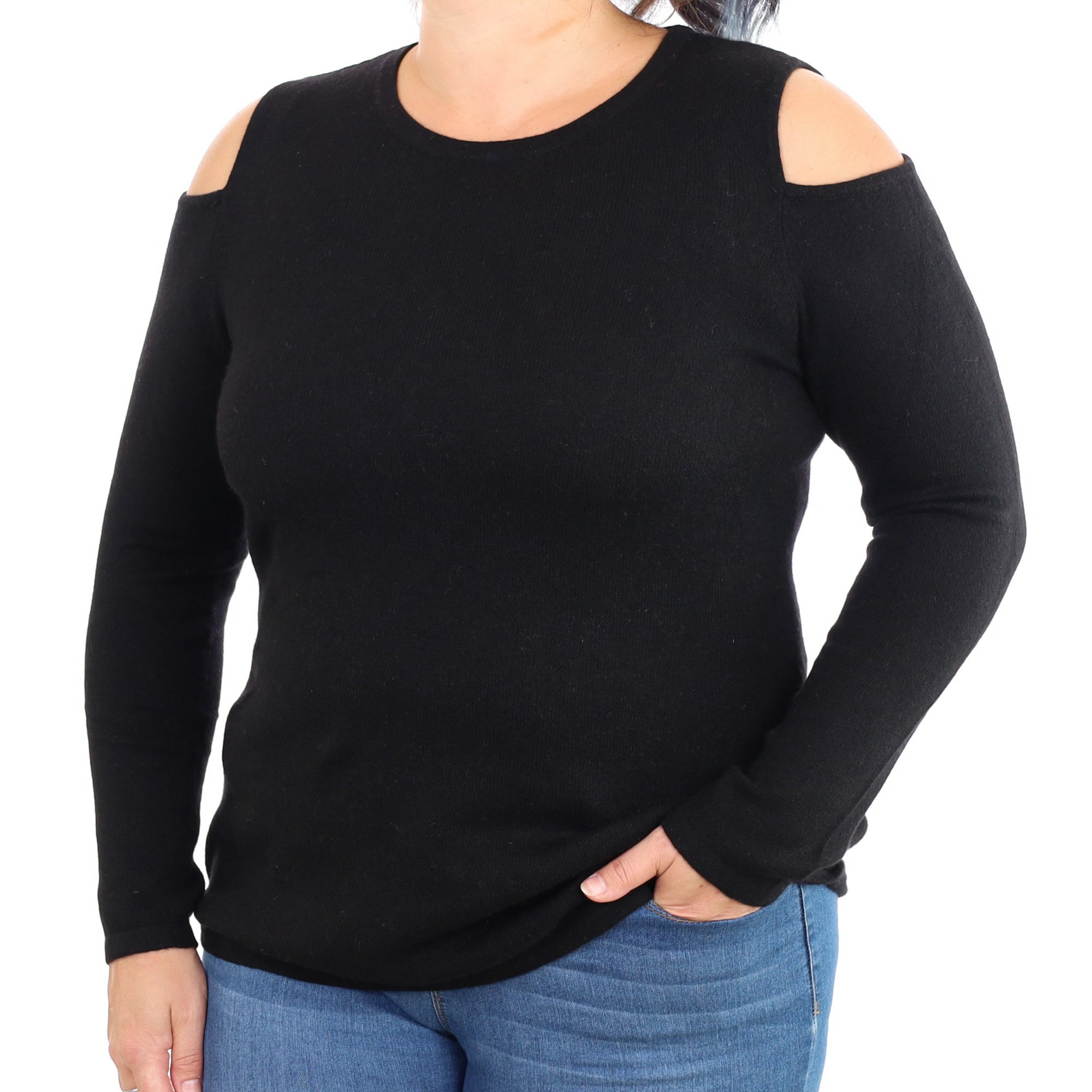Black Cashmere Crew Neck Jumper Large