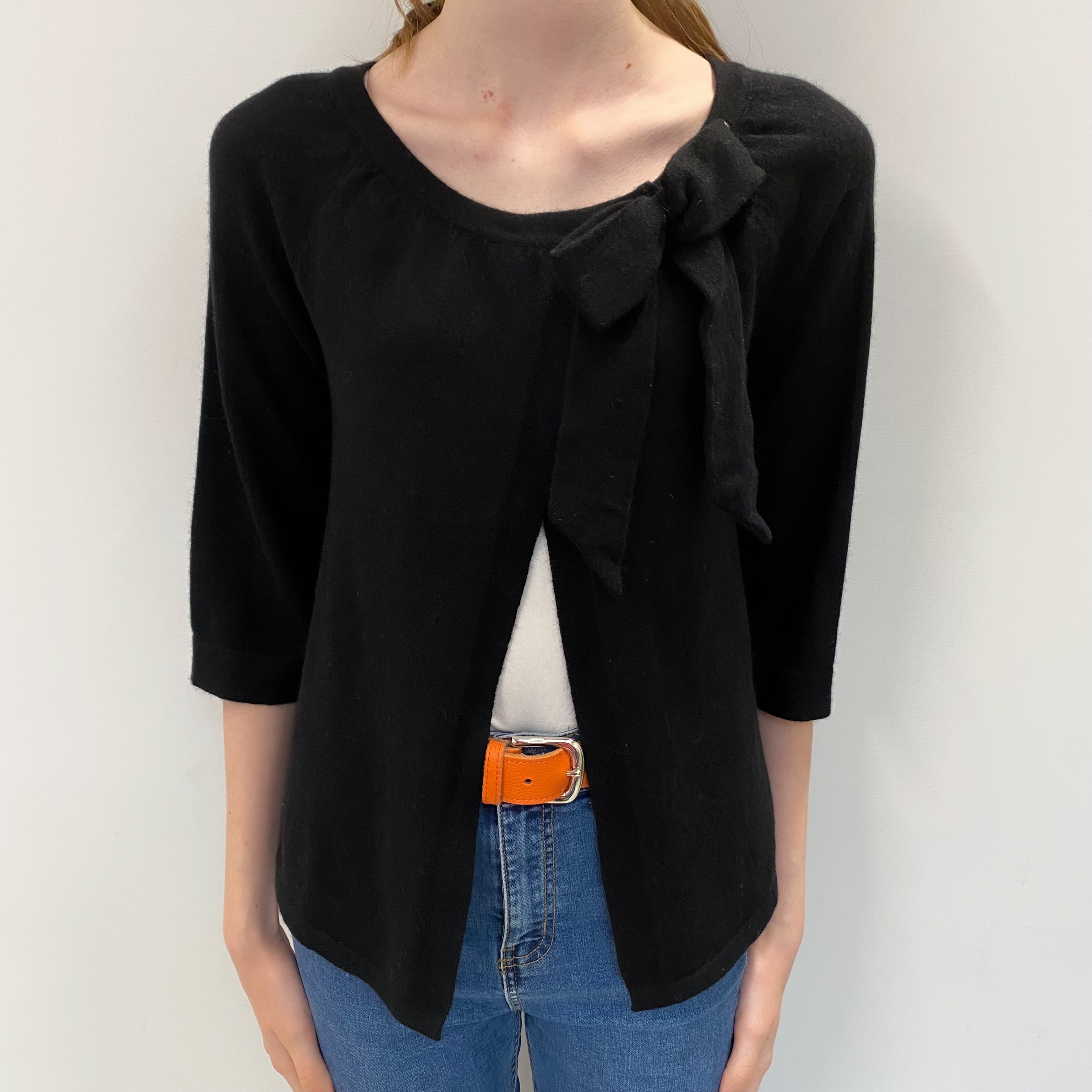 Black Cashmere Swing Style Cardigan Extra Small
