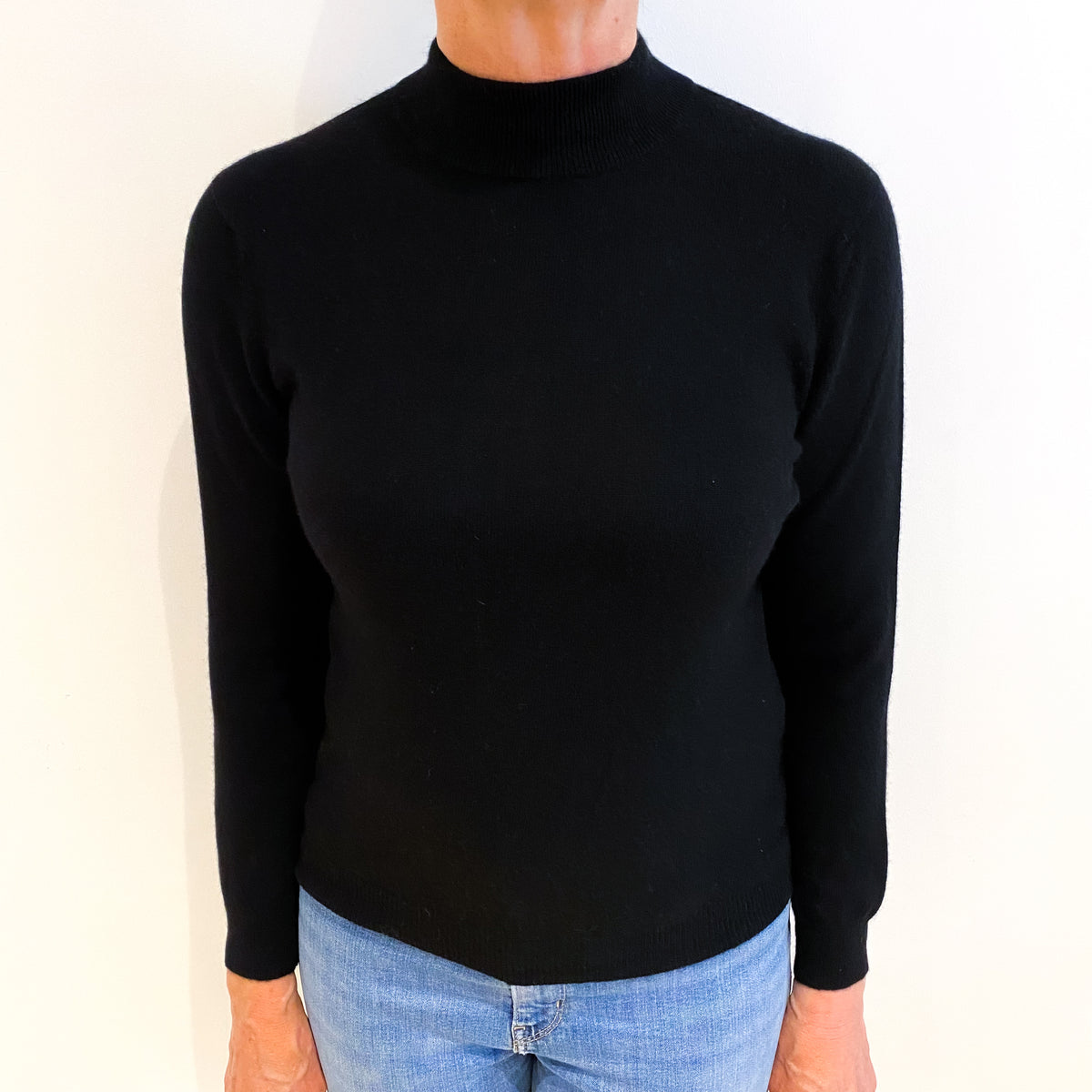 Black Cashmere Turtle Neck Jumper Medium