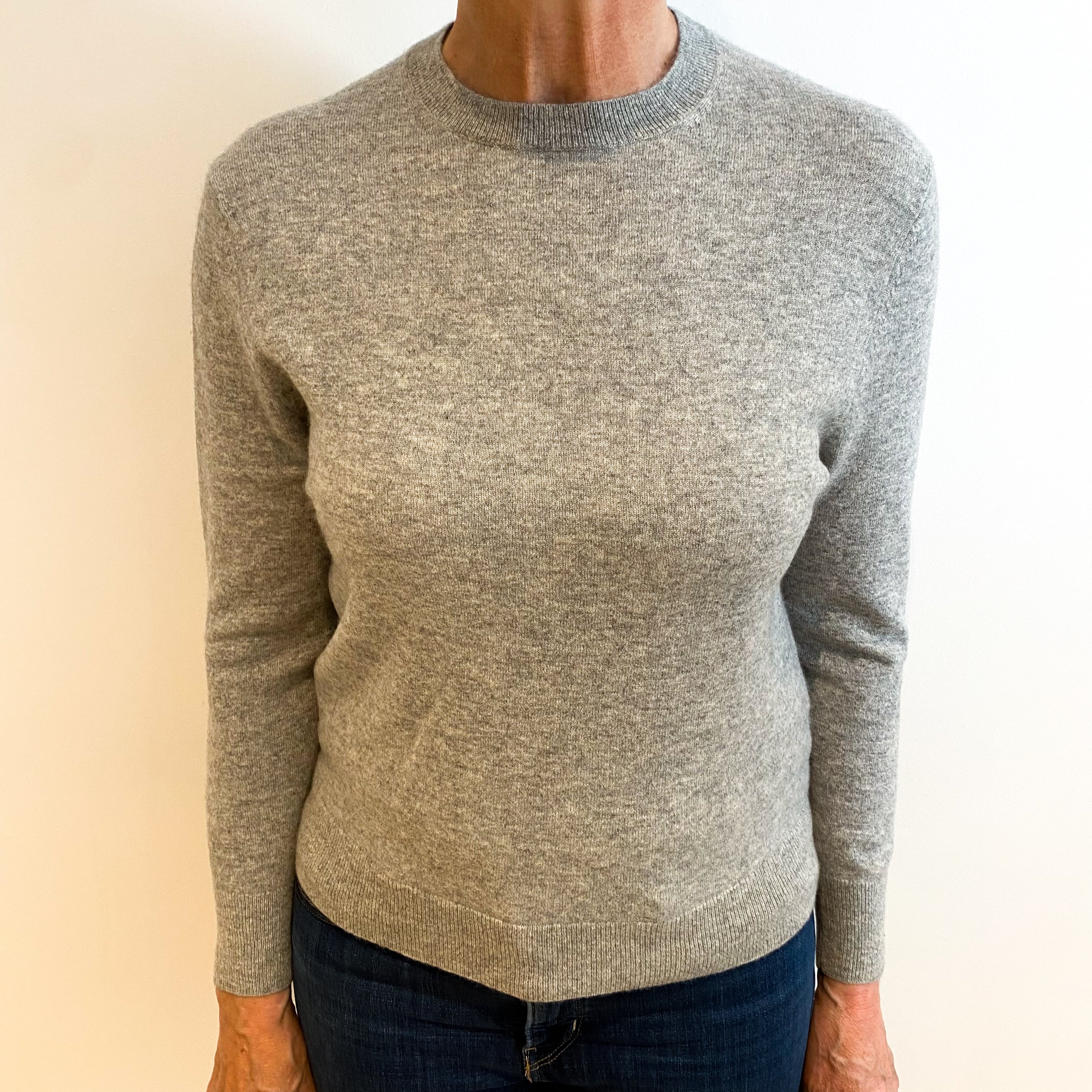Smoke Grey Cashmere Crew Neck Jumper Medium