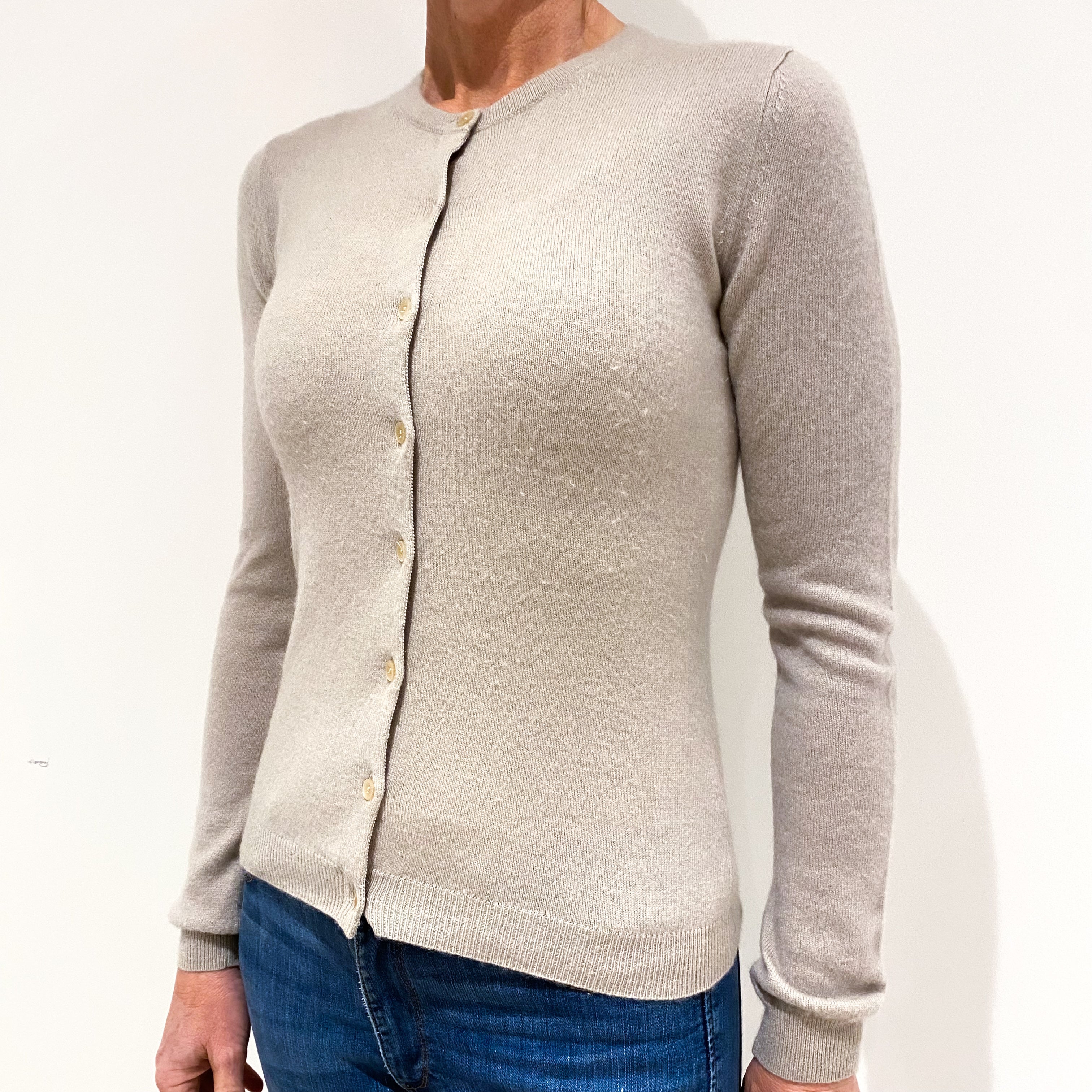 Taupe Cashmere Cardigan Small