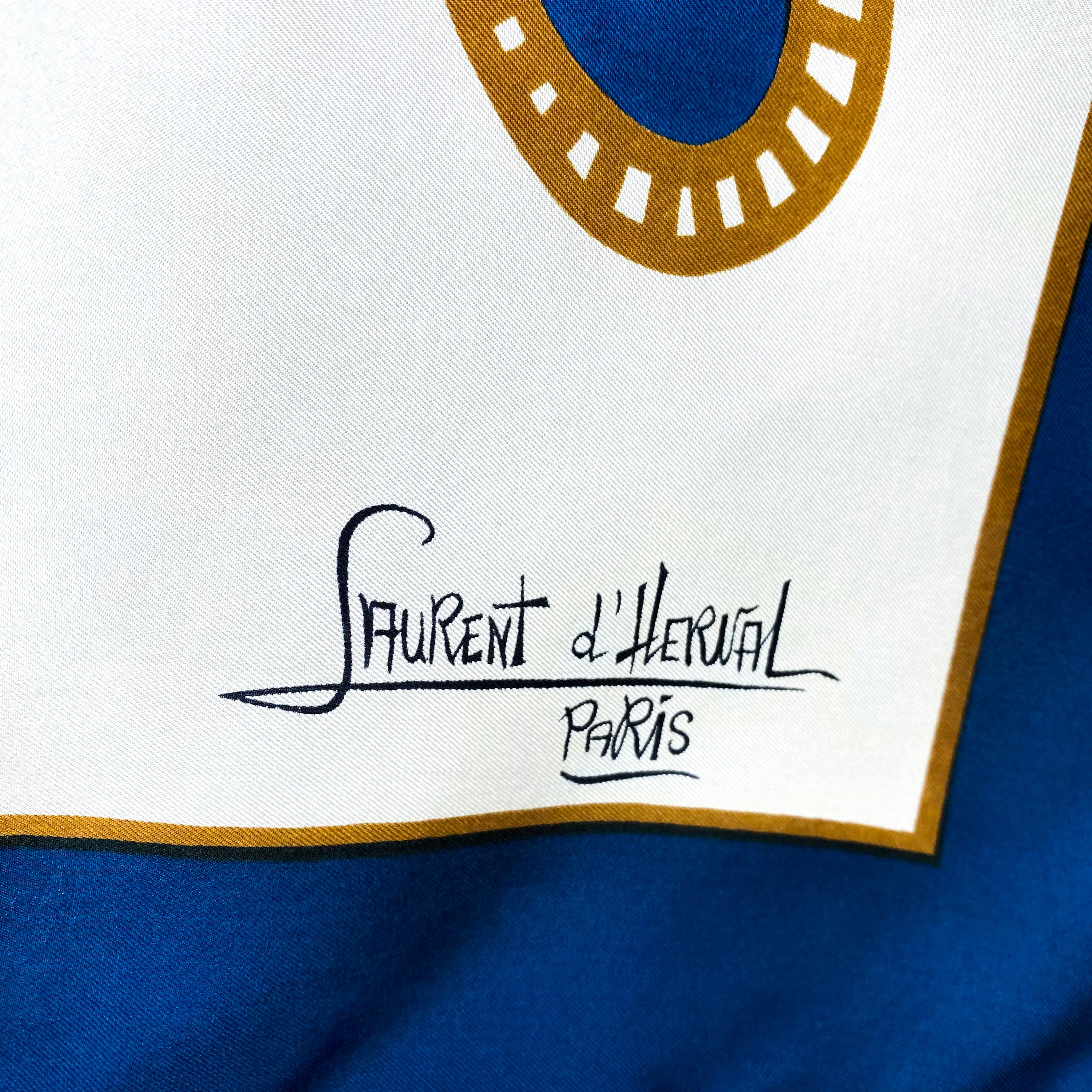 1970s Laurent D’ Herval French Vintage Silk Scarf